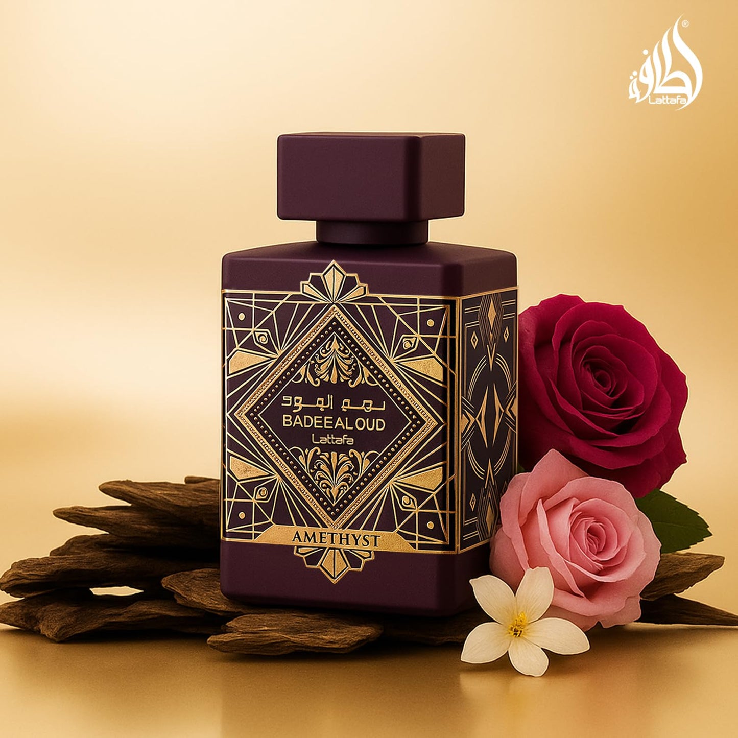 Lattafa Bade'e Al Oud Amethyst for Unisex Eau de Parfum Spray, 3.4 Ounce