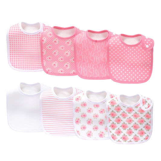 Baberos Unisex LazyRhino Rosa Ajustables con Broches Ultra Suaves y Absorbentes para Niños y Niñas