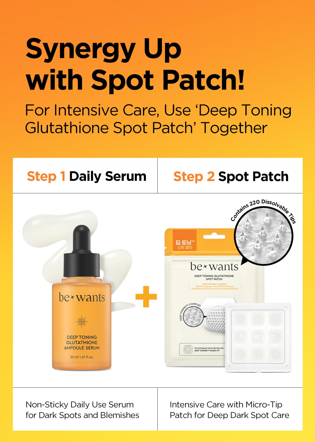 [K Beauty] Suero en ampolla de glutatión con tonificación profunda Bewants | Cuidado de la piel coreano con vitamina C y extracto de caléndula, 1,01 fl.oz