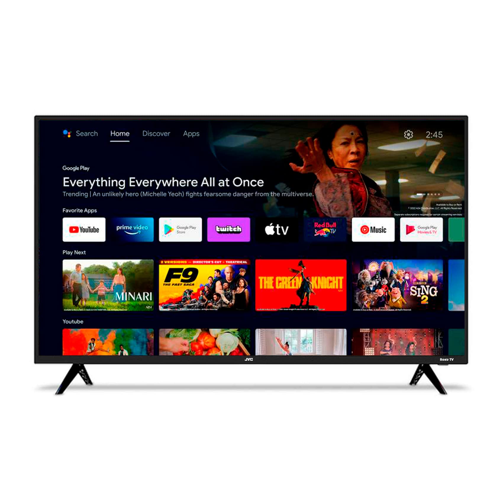 JVC Pantalla 55 Pulgadas UHD 4K Roku TV
