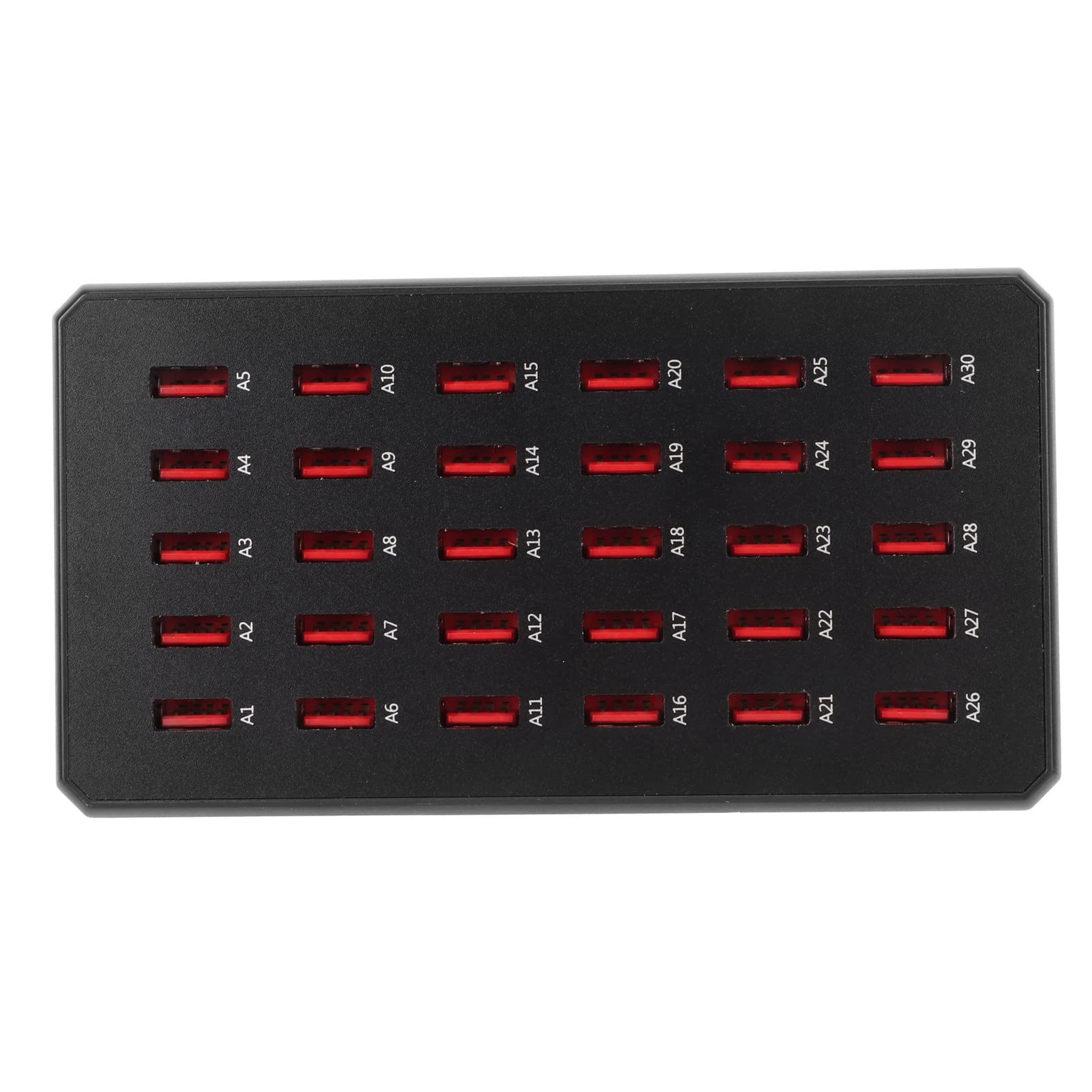 GLOGLOW Cargador USB Multipuerto, Salida de 1A a 2.4A Estación de Carga USB de 30 Puertos Reconocimiento de Carga Inteligente Ventilador Silencioso para Reuniones Familiares (Enchufe de