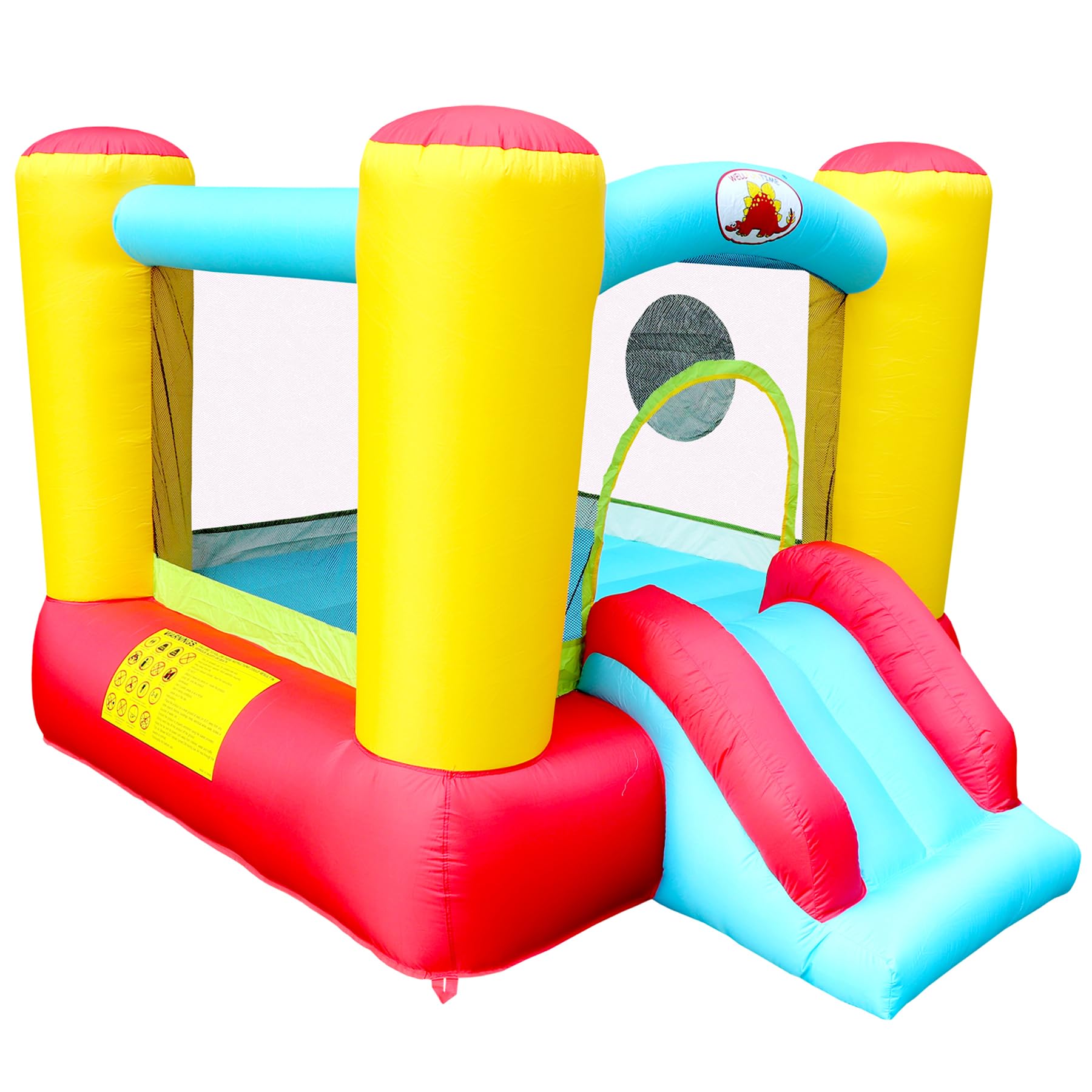 Tobogán Inflable WELLFUNTIME Azul Castillo de Salto con Soplador para Niños