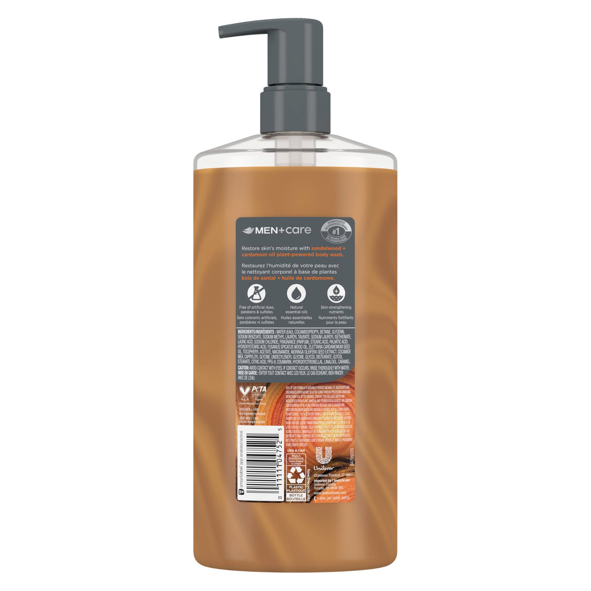 Gel de Ducha Dove Men+Care Sándalo y Cardamomo, 768.91 ml â€“ Limpieza e Hidratación