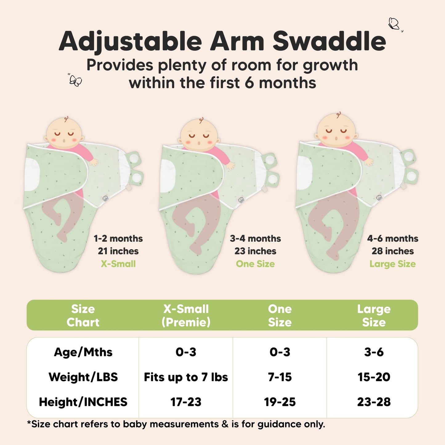 Paquete de 3 Bolsas de Dormir orgánicas para bebés – Mantas para recién Nacidos, bebés de 0 a 3 Meses, bebés, niños, Saco de Dormir Suave y cómodo, Mantas para bebés recién Nacidos, fáciles de Usar