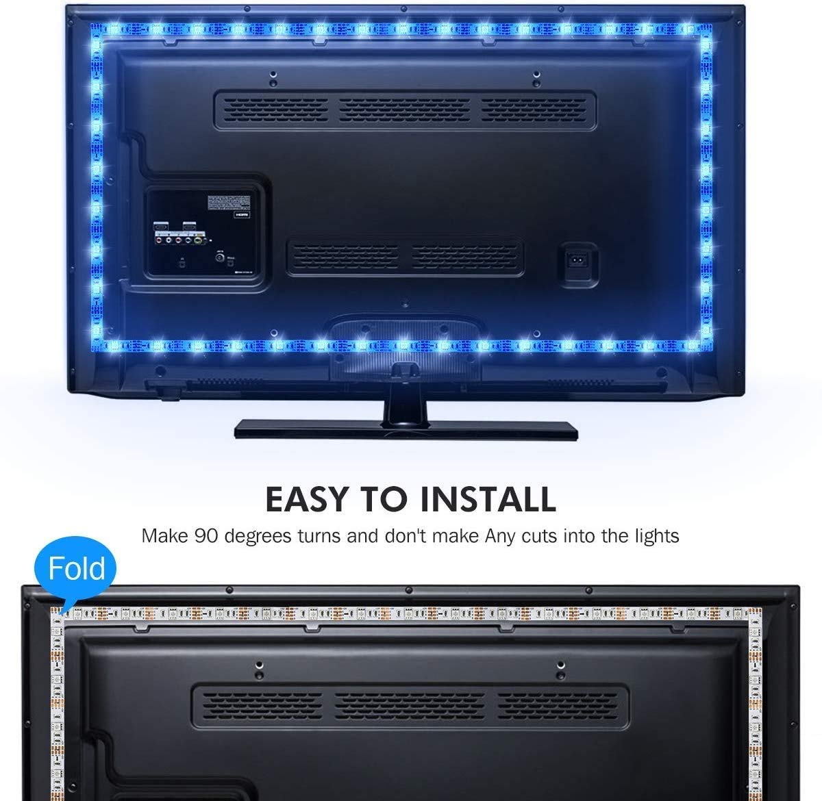 Tira Led TV Fotgear RGB 5050 2M USB Control de App Impermeable IP65 para Decoración del Hogar y al Aire Libre