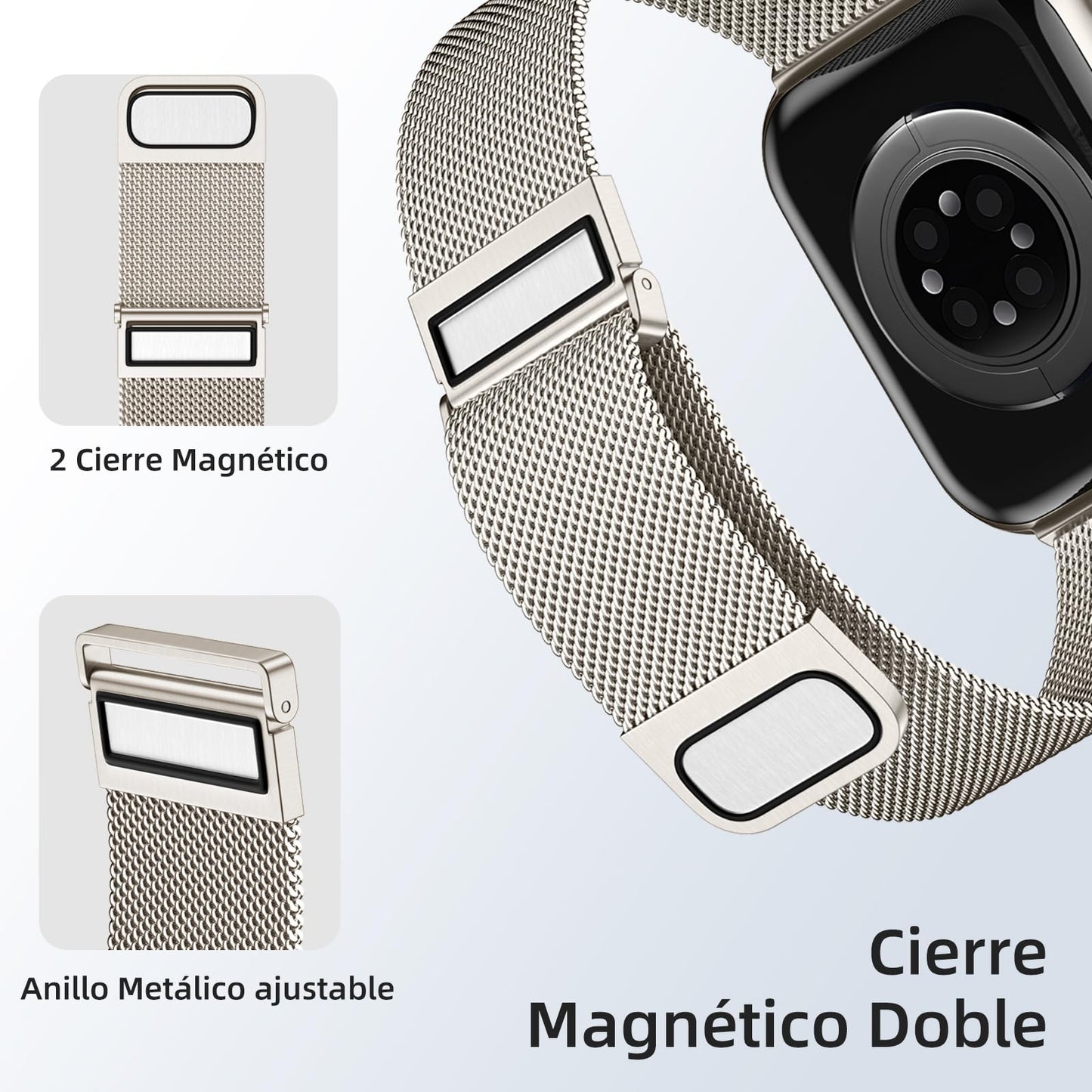 GEAK Compatible con Correa Apple Watch Correa 38mm 40mm 41mm 42mm 44mm 45mm 49mm, Clásica Correa de Metal de Acero Inoxidable Compatible con iWatch Series 9 8 7 6 5 4 3 2 1/SE Ultra 2