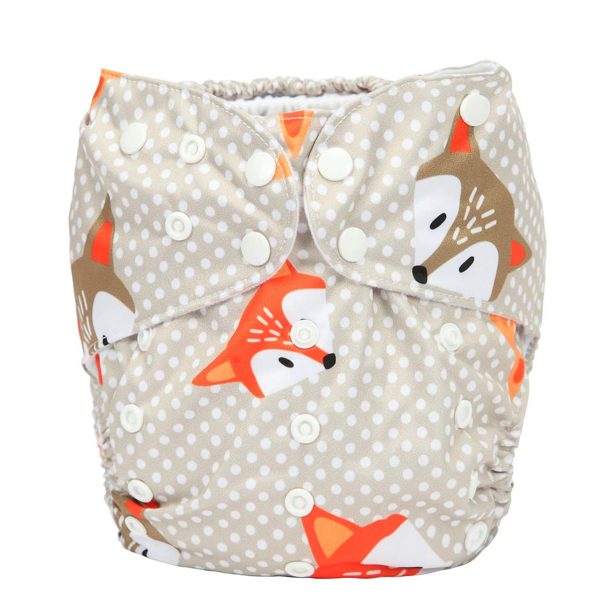 Sigzagor - Pañal infantil de 2 a 7 años de edad, pañal, bolsillo reutilizable, lavable, para bebés y niños pequeños, Dot Fox