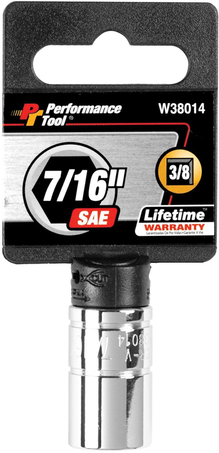 Performance Tool Herramienta de Rendimiento, Punta de Destornillador, 3/8" Drive 6-Point Socket, 7/16"
