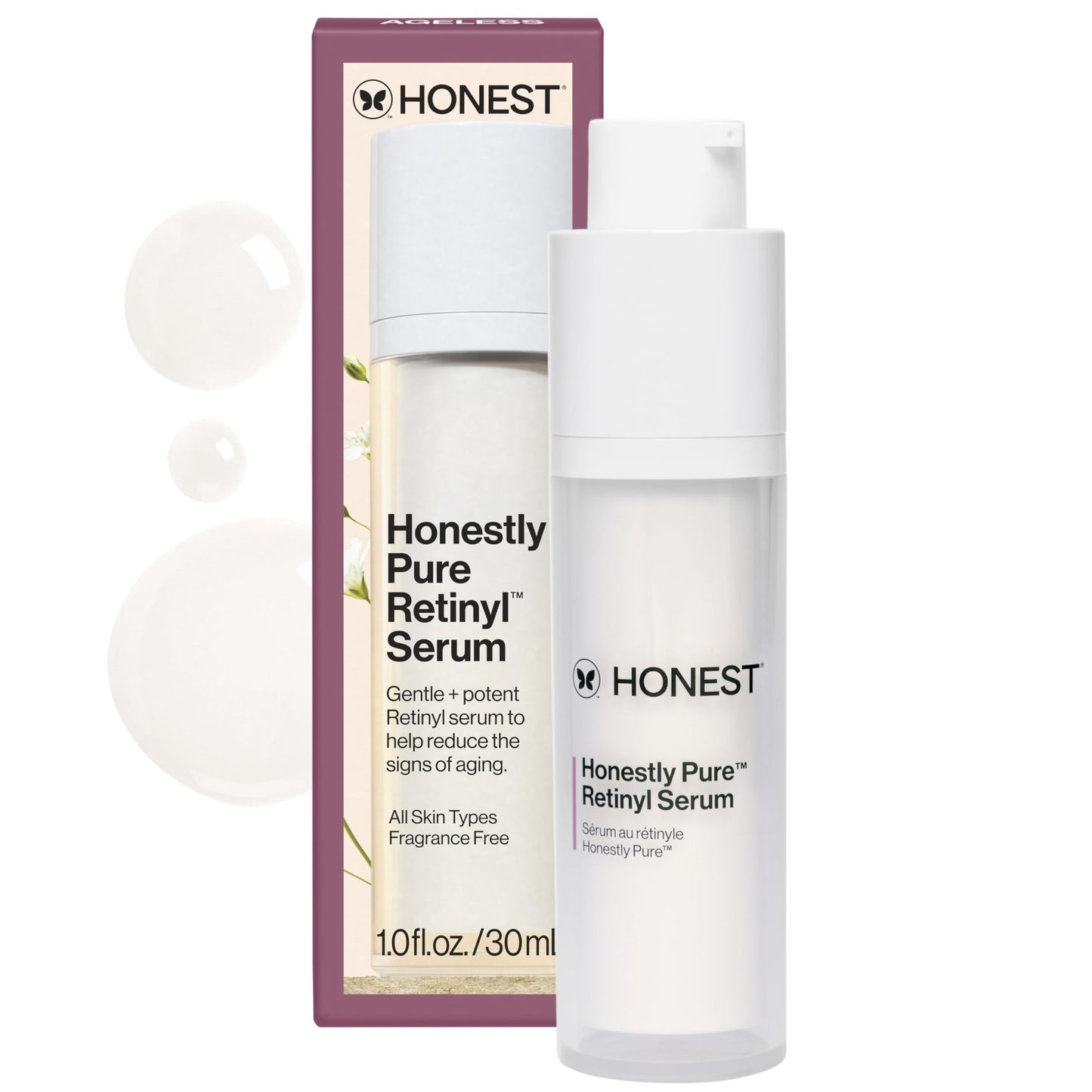 Suero Retinol Honest Beauty Puro sin Parabenos con Tapioca Encapsulado Liberación Prolongada