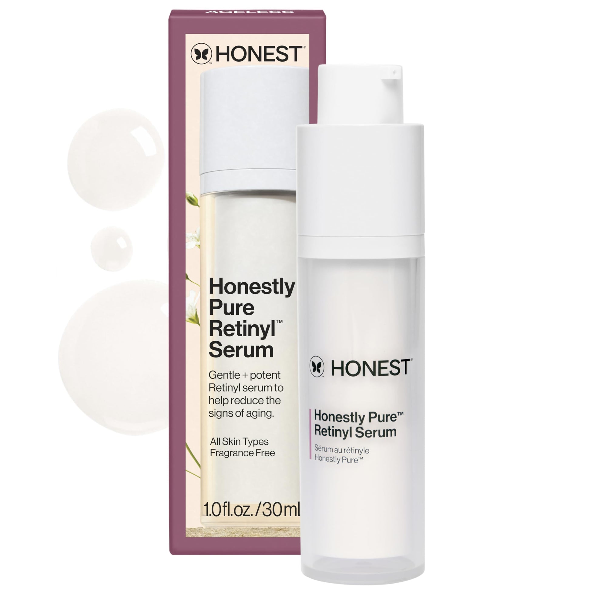 Suero Retinol Honest Beauty Puro sin Parabenos con Tapioca Encapsulado Liberación Prolongada