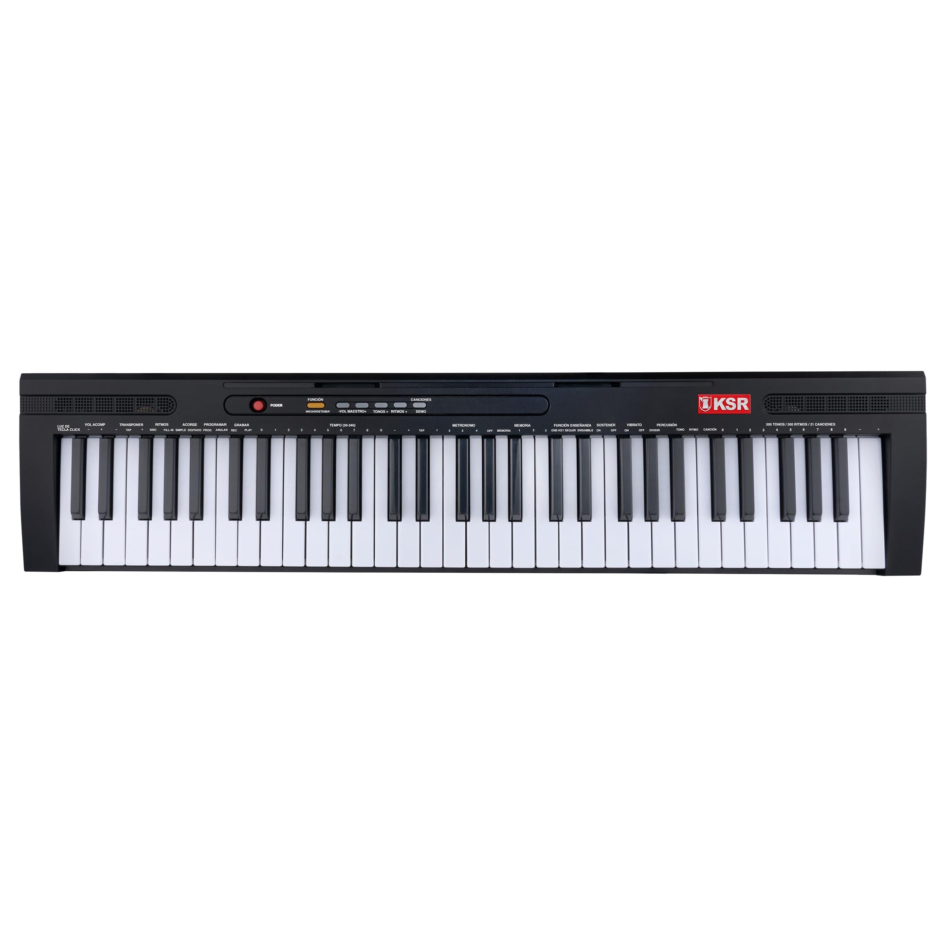 Teclado Musical Kaiser Negro con 61 Teclas Iluminadas y Más Funciones MTC-5500