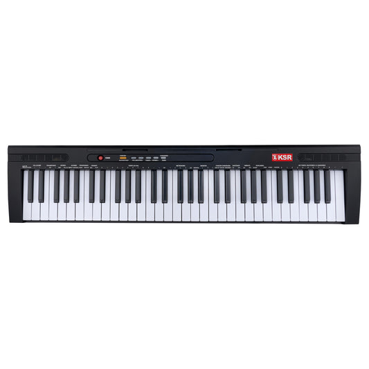 Teclado Musical Kaiser Negro con 61 Teclas Iluminadas y Más Funciones MTC-5500