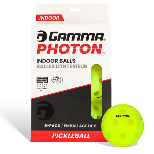 Gamma Sports Photon Bolas de Pickleball de Interior de Alta Visibilidad, Color Verde óptico, Aprobado por USAPAA (3 Unidades, 6 Unidades, 60 Unidades), 6 Pack