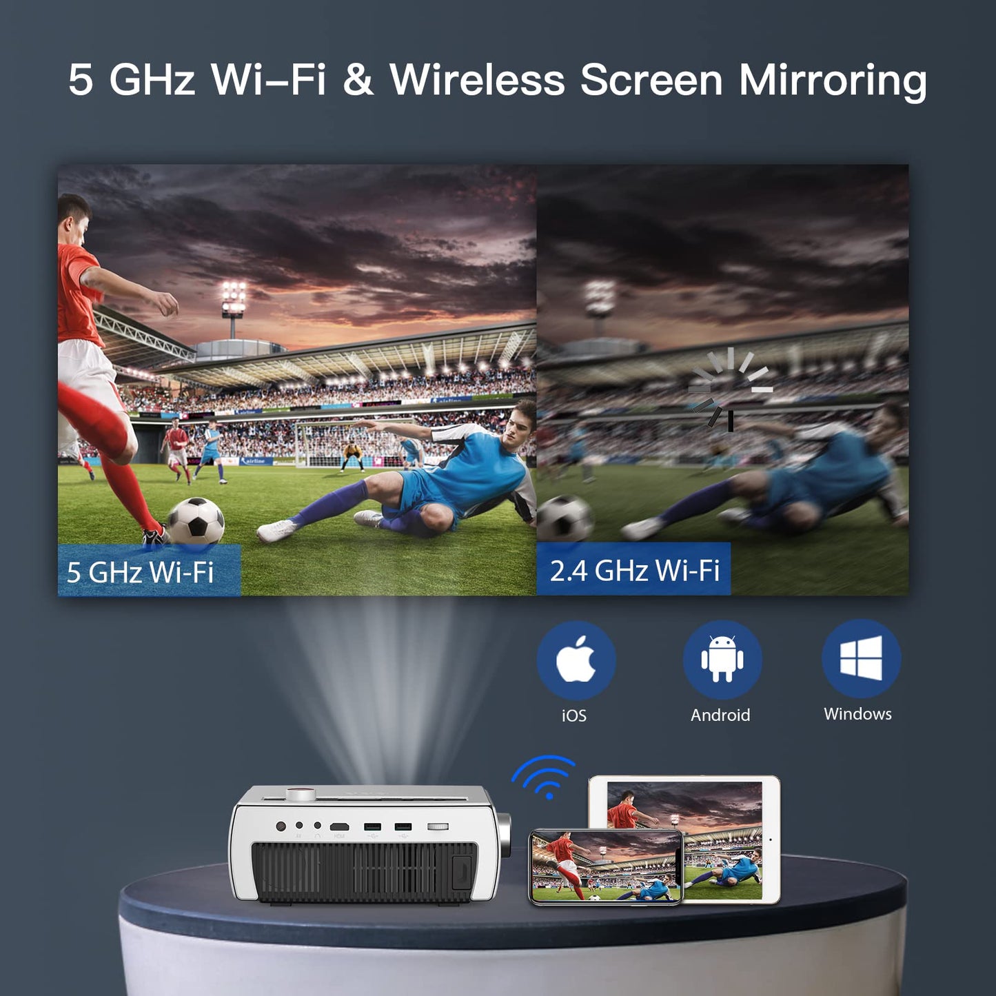 Proyector NexiGo Bluetooth WiFi PJ10 1080P Alta Luminosidad Reacondicionado