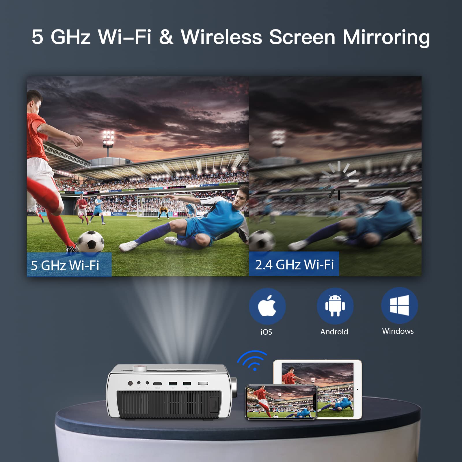 Proyector NexiGo Bluetooth WiFi PJ10 1080P Alta Luminosidad Reacondicionado