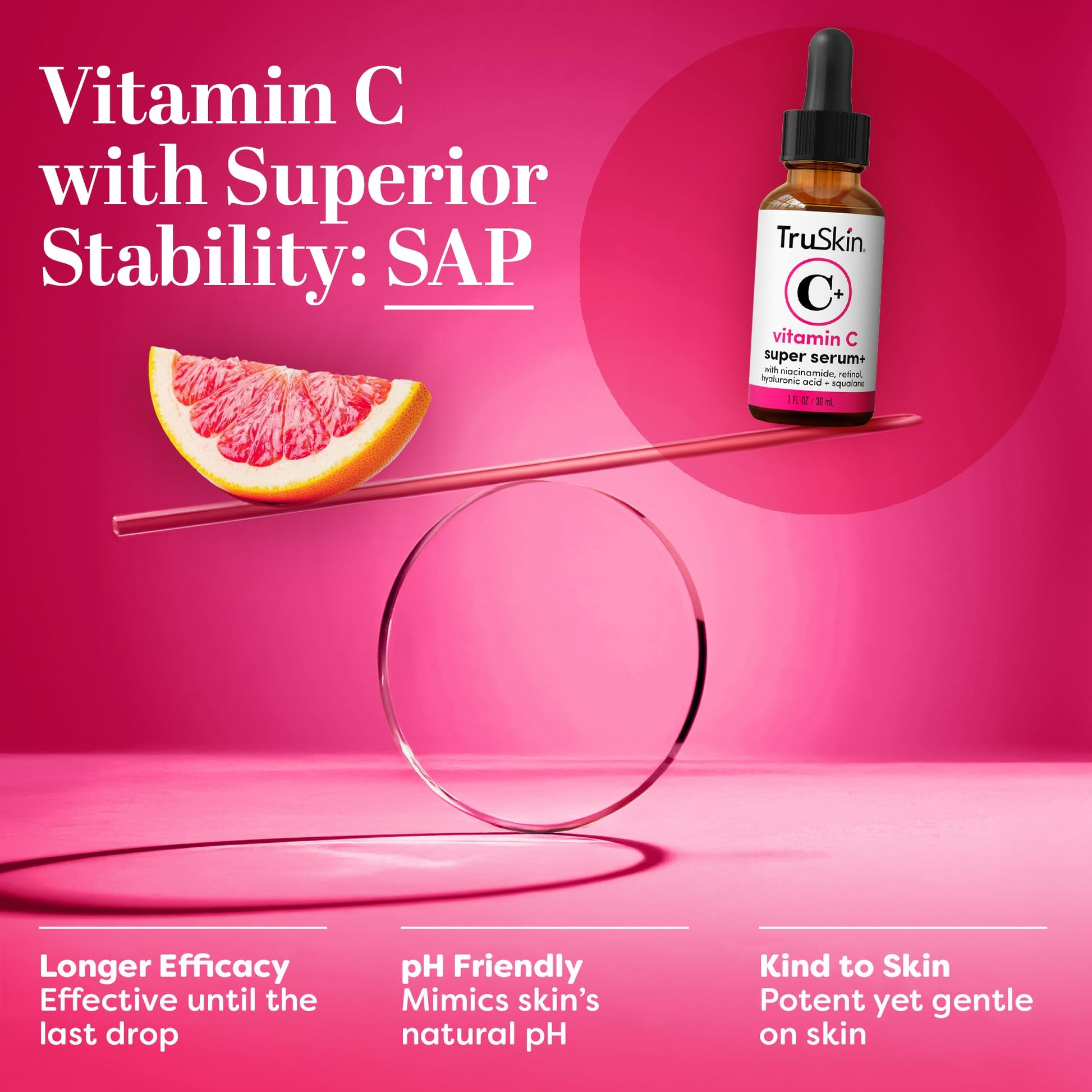 Vitamin C-Plus Super Serum, Anti Aging Anti-Wrinkle Facial Serum with Niacinamide, Retinol, Hyaluronic Acid, and Salicylic Acid
