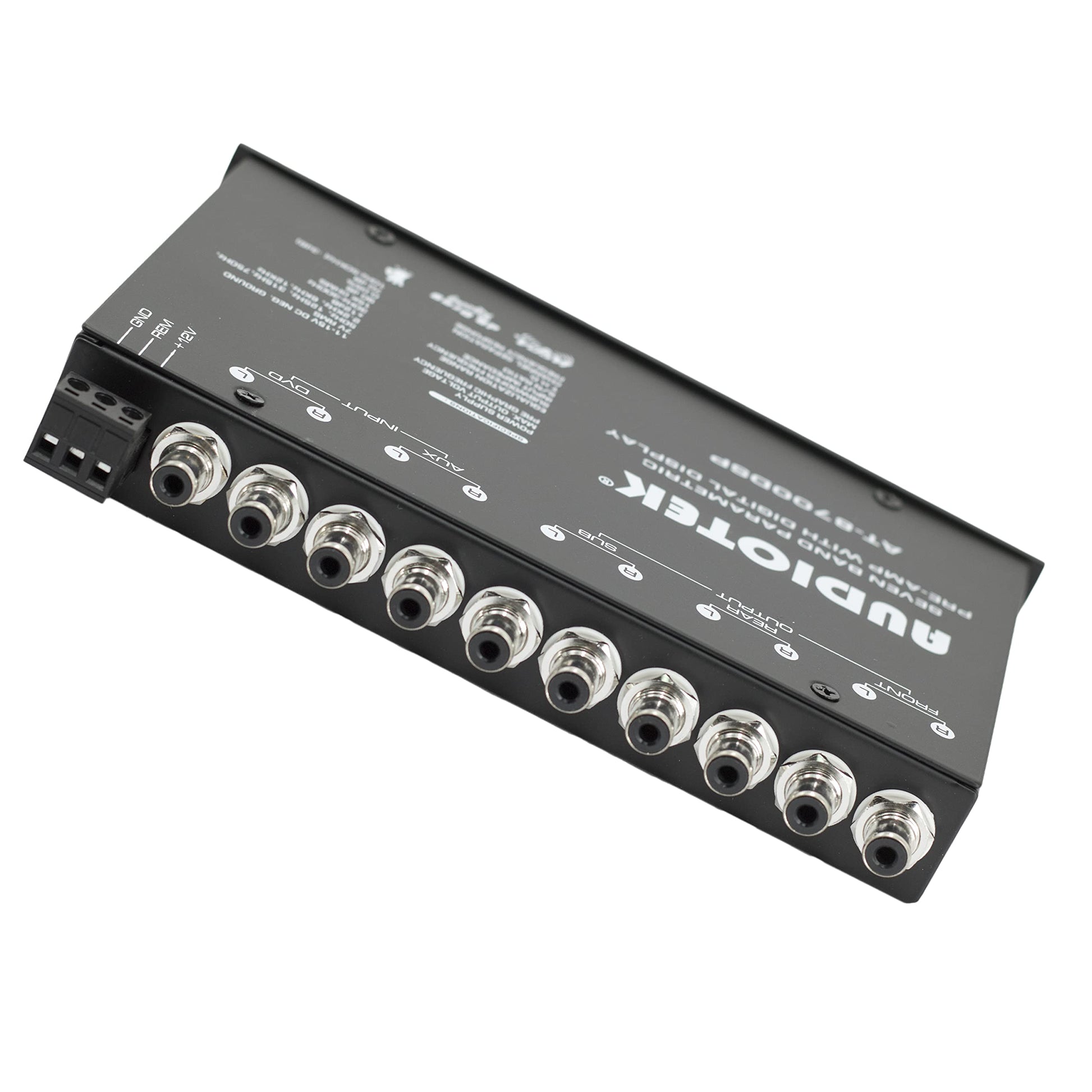 Ecualizador de Audio de Coche Audiotek 8700DSP Negro con 7 Bandas y Salida RCA Chapada en Oro