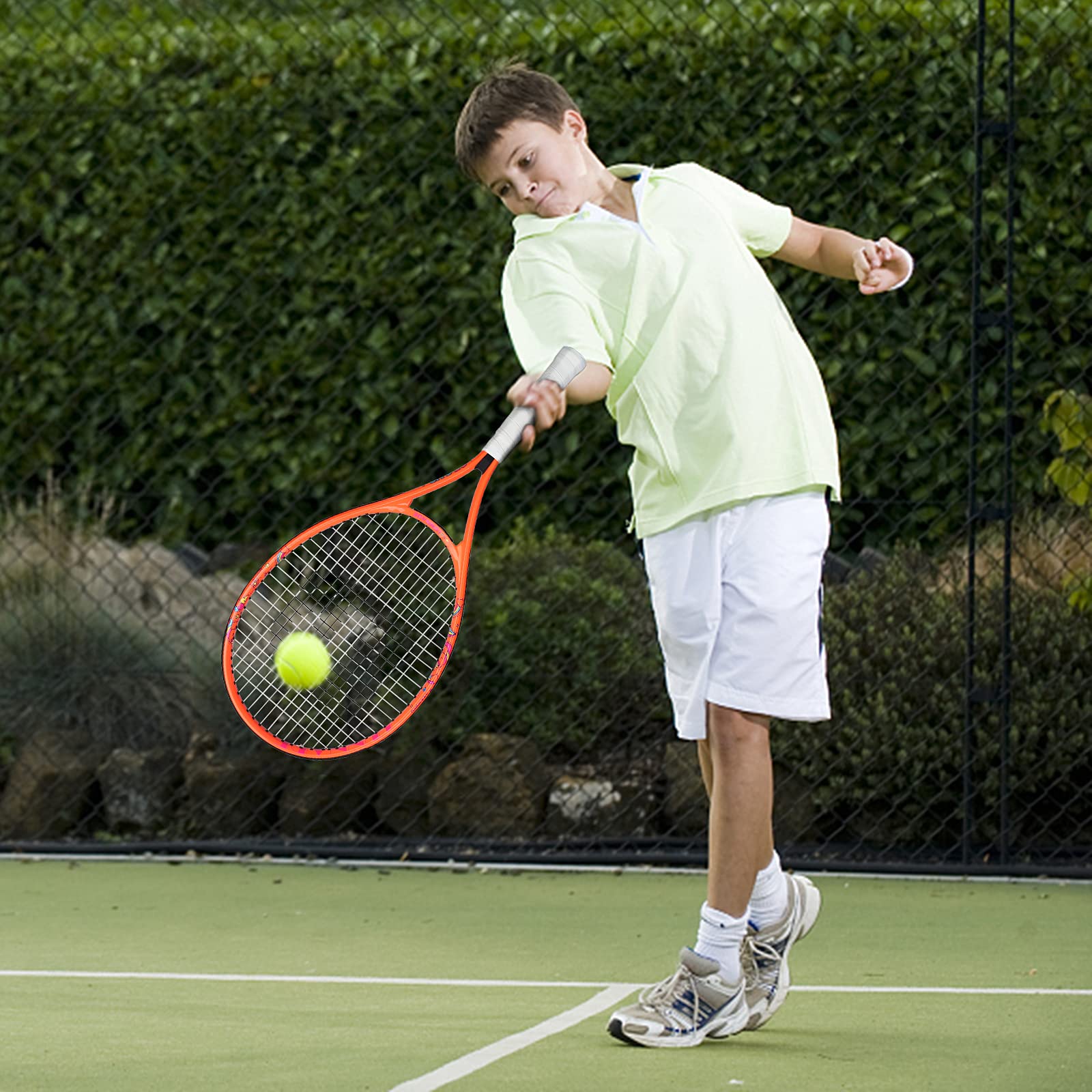 LUNNADE - Raqueta de tenis para niños pequeños, 19/21/23/25 pulgadas con cubierta, adecuada para niños y niñas principiantes de 3 a 12 años