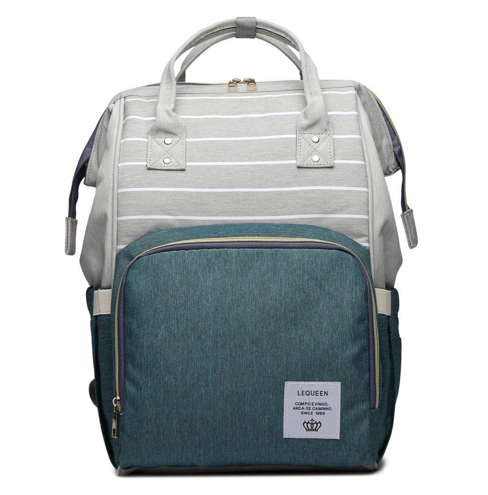 Armbq - Bolsa de pañales multifunción impermeable para mamá, esencial para bebé, mochila de viaje, Verde, Large, Mochilas de viaje