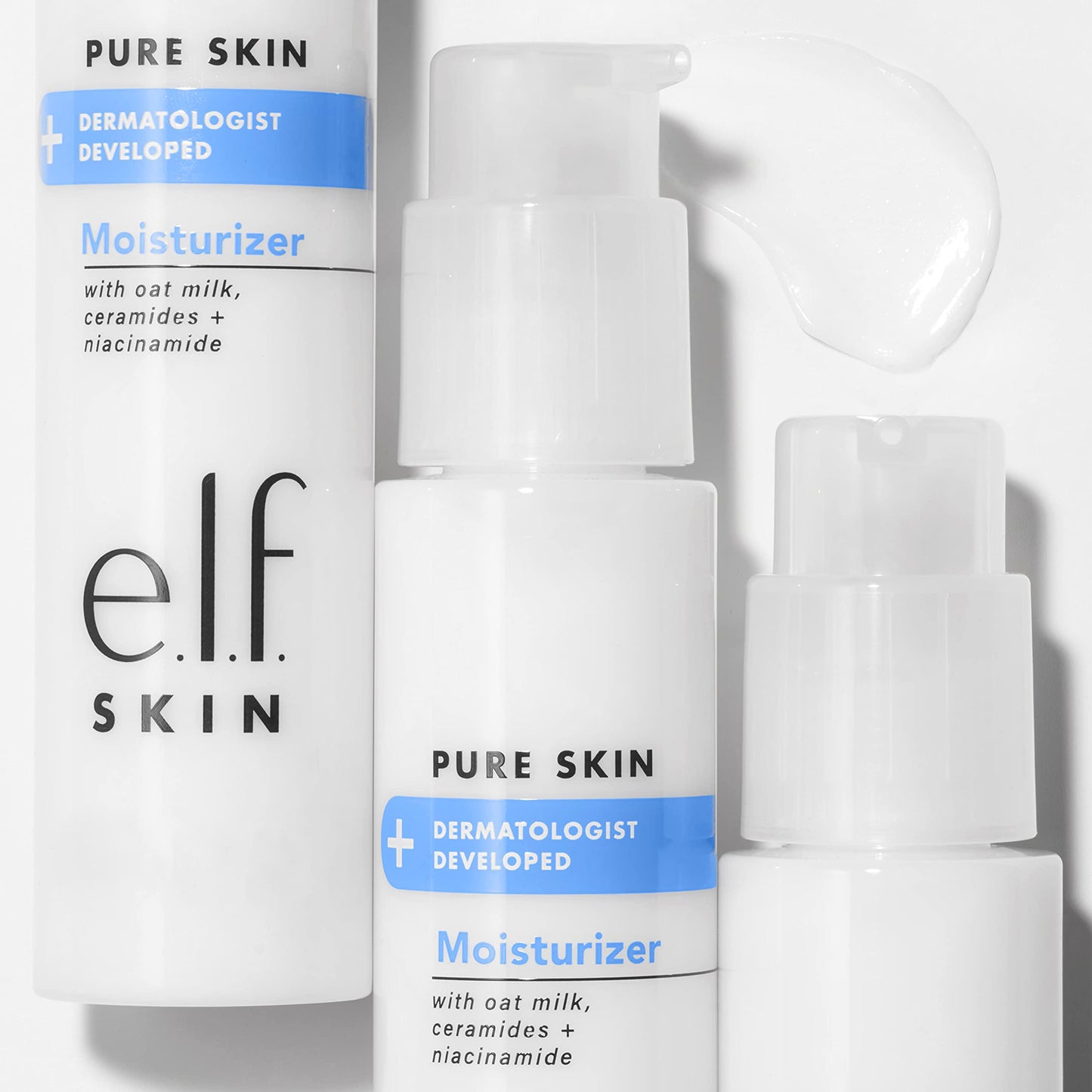 e.l.f. Pure Skin Moisturizer, Creamy & Weightless Daily Moisturizer For A Hydrated-Looking Complexion, Made with Oat Milk, Allantoin & Niacinamide, 2.54 fl oz