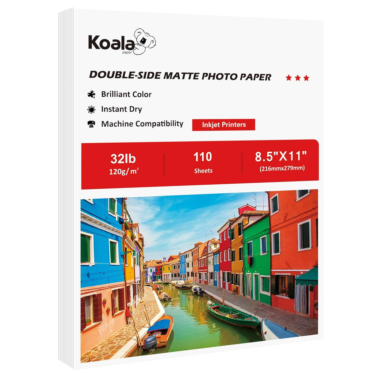 Papel de Presentación Fino Koala Doble Cara Mate Compatible con Impresora a Inyección de Tinta