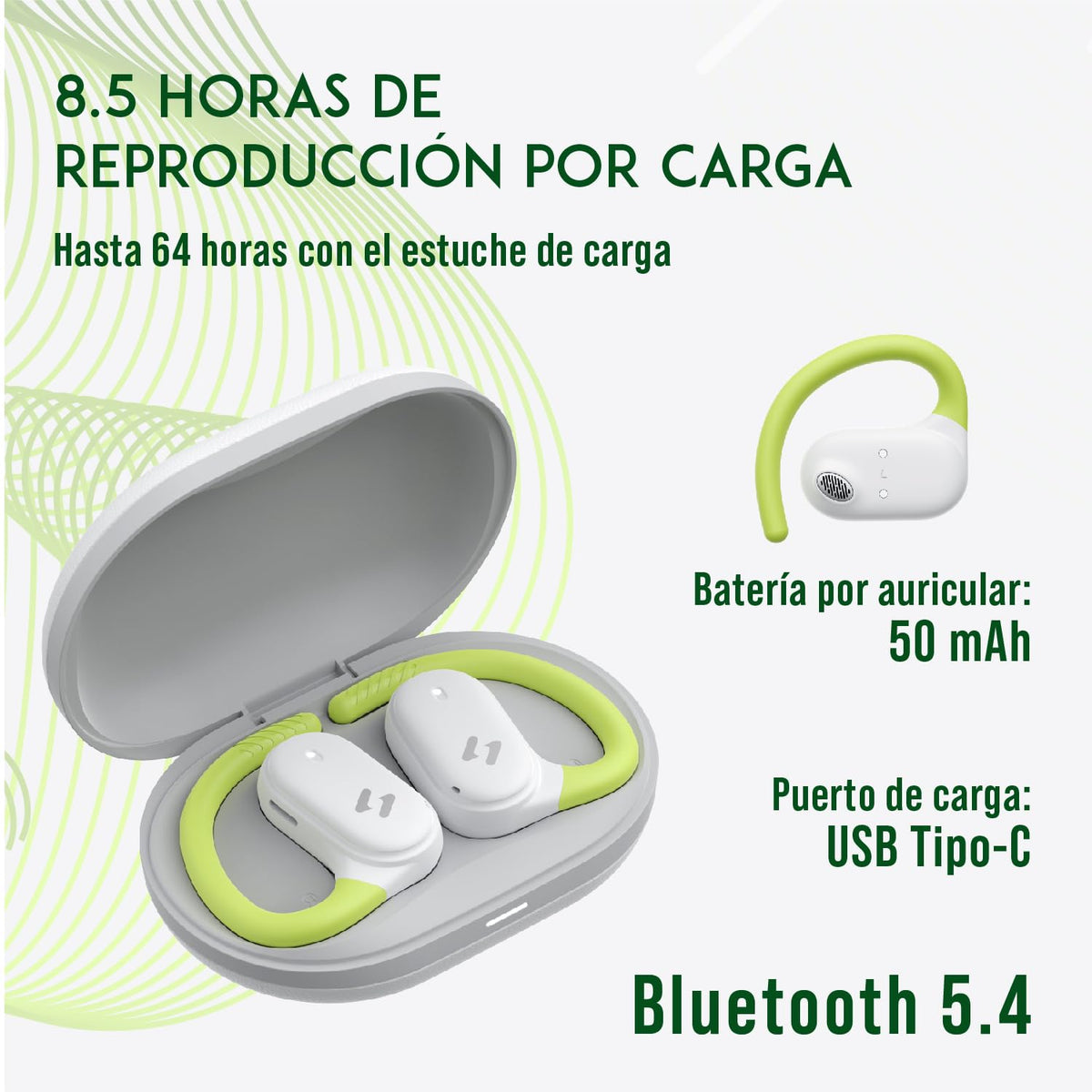 Audífonos Oído Abierto havit Neon BT 5.4 IPX5 64h