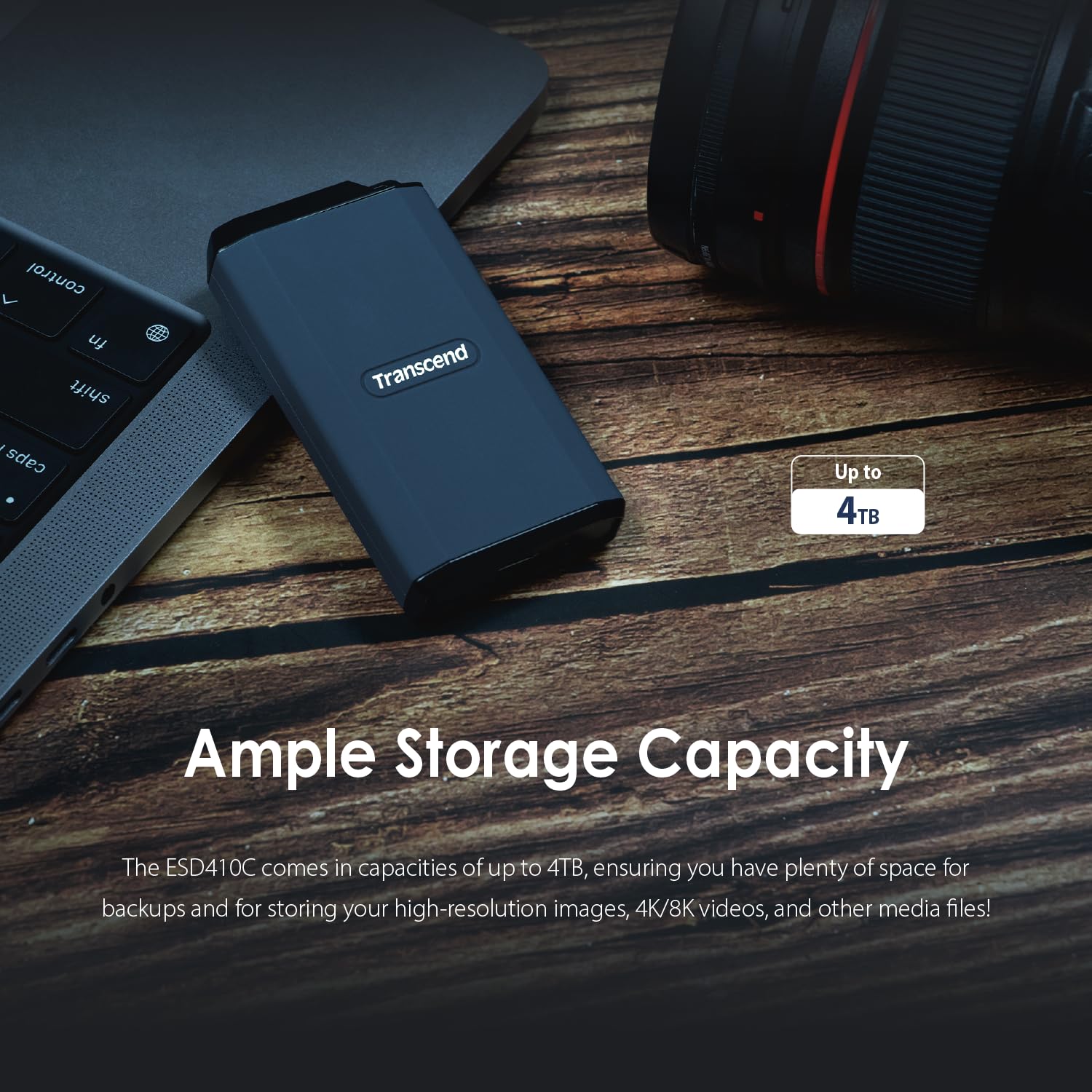 SSD Externo Transcend 1 TB Negro, hasta 2000 MB/s, Compatible con Apple ProRes, IPX5 Resistente al Agua