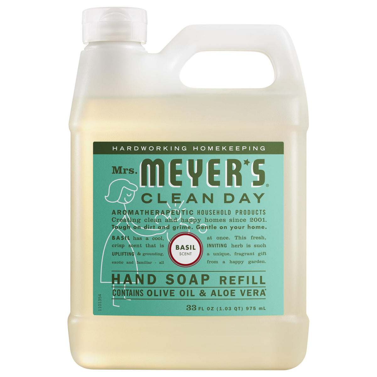 Mrs. Meyer's Liquid Hand Soap Refill, Basil, 33 Ounce