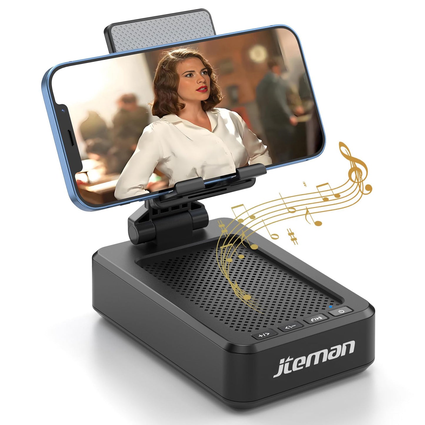 Soporte para teléfono celular con altavoz Bluetooth inalámbrico y base antideslizante HD con sonido envolvente perfecto para el hogar y exteriores con altavoz Bluetooth para escritorio compatible con