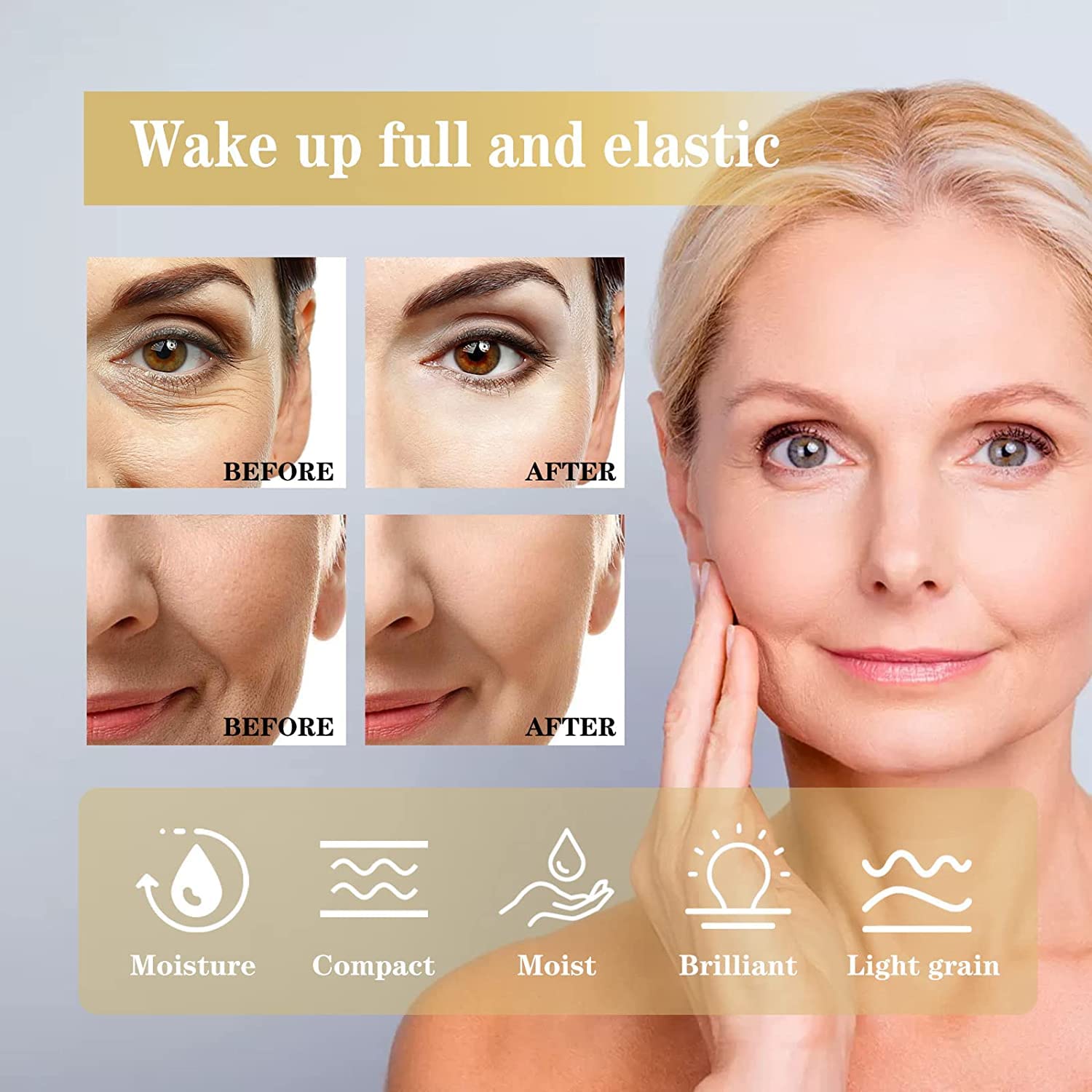 Suero Facial Antienvejecimiento de Oro 24K con Colágeno y Caracol - ¡Reduce arrugas y rejuvenece tu piel!