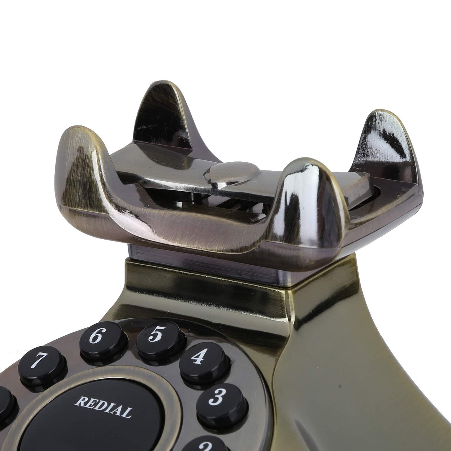 Oumij1 Teléfono Fijo Vintage - Teléfono Retro de Bronce Antiguo - Llamada de Alta Definición - Teléfono Residencial de Botón Grande - para Oficina, Hotel