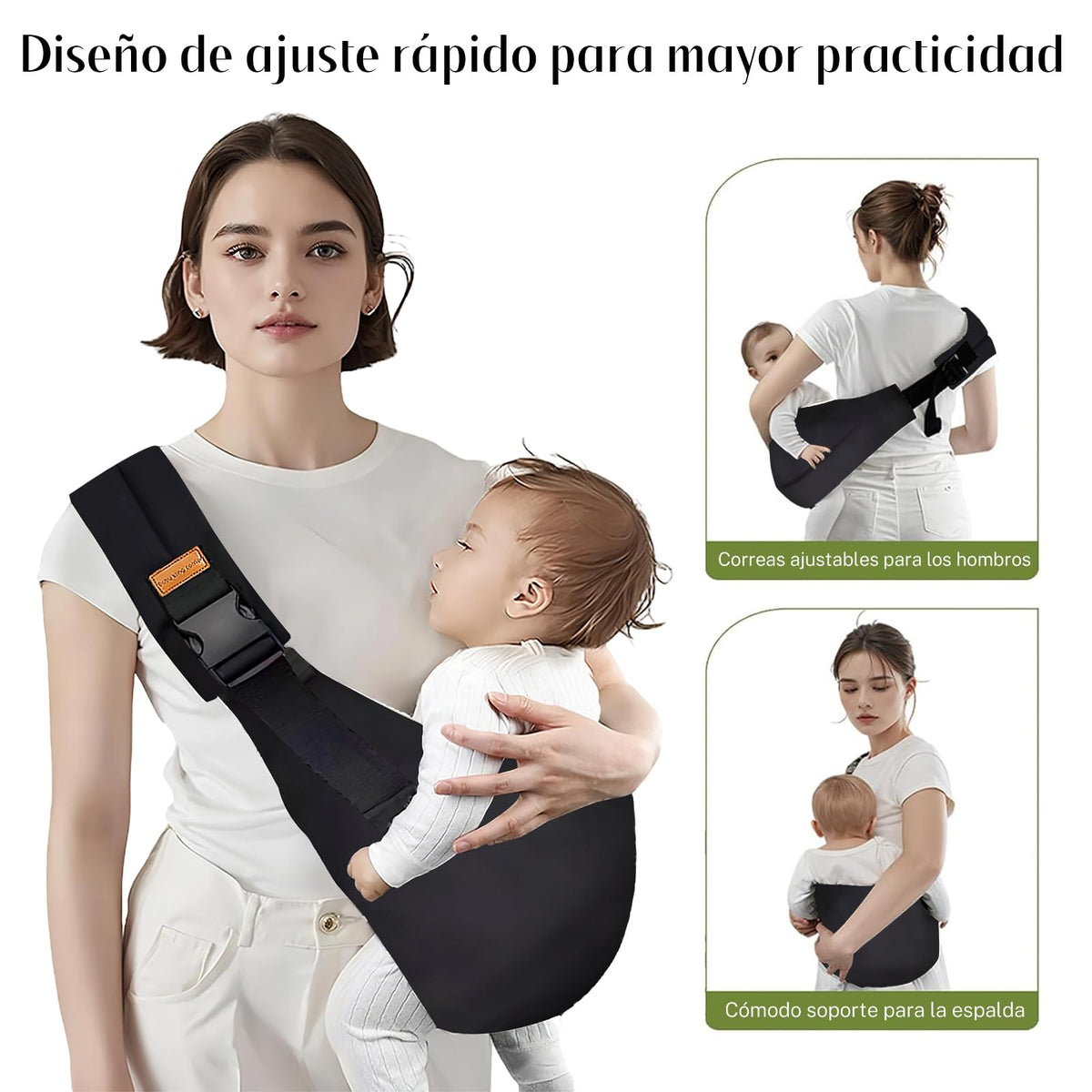 Niños Portador,Niños Portador Ajustable,Asiento Ergonómico Antideslizante para la Cintura,con Capacidad para Soportar Entre 10 y 30 Libras (Negro)