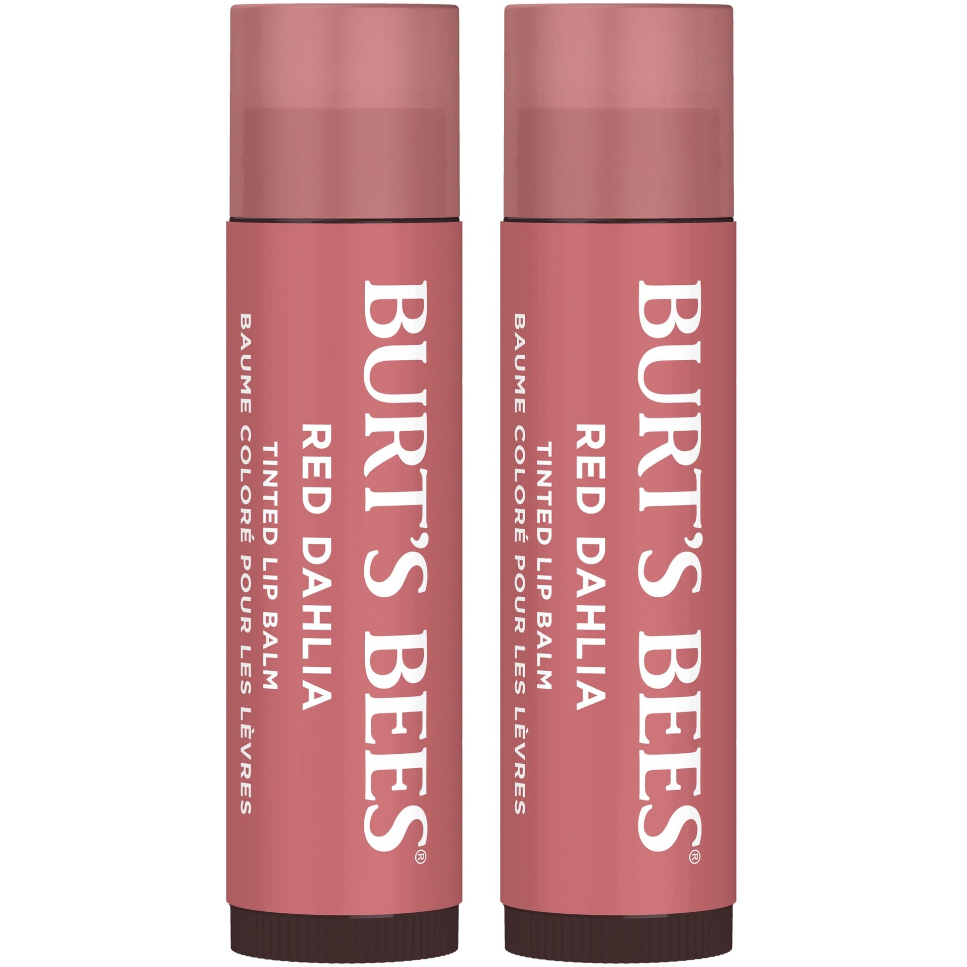 Bálsamo labial tintado natural Burt's Bees, rojo (Red dahlia), 2 unidades