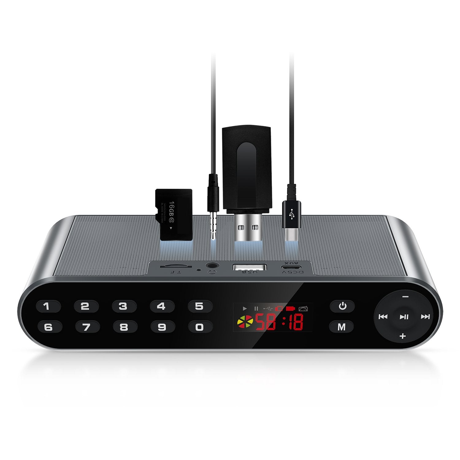 Antimi Bluetooth Speaker,FM Radio Player Stereo Portable Wireless Speaker Drivers with HD Sound, Built-in Microphone, High Definition Audio and Enhanced Bass,Feel free to switch your radio(Black)
