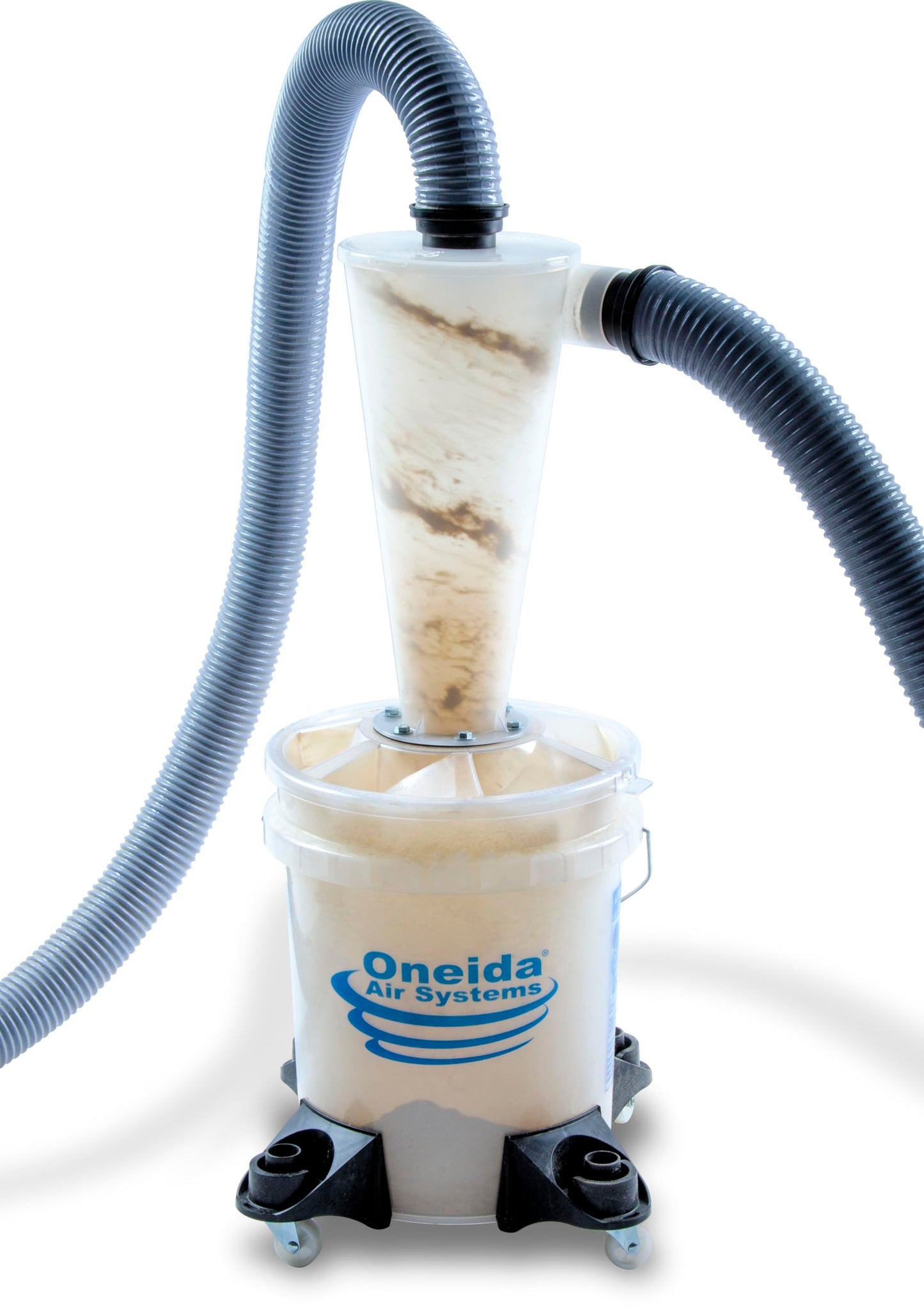 Kit Colector de Polvo Oneida Air Systems Transparente con Separador Ciclónico Portátil 2.5 Deluxe 5 Gal para Aspiradoras en Húmedo y Seco
