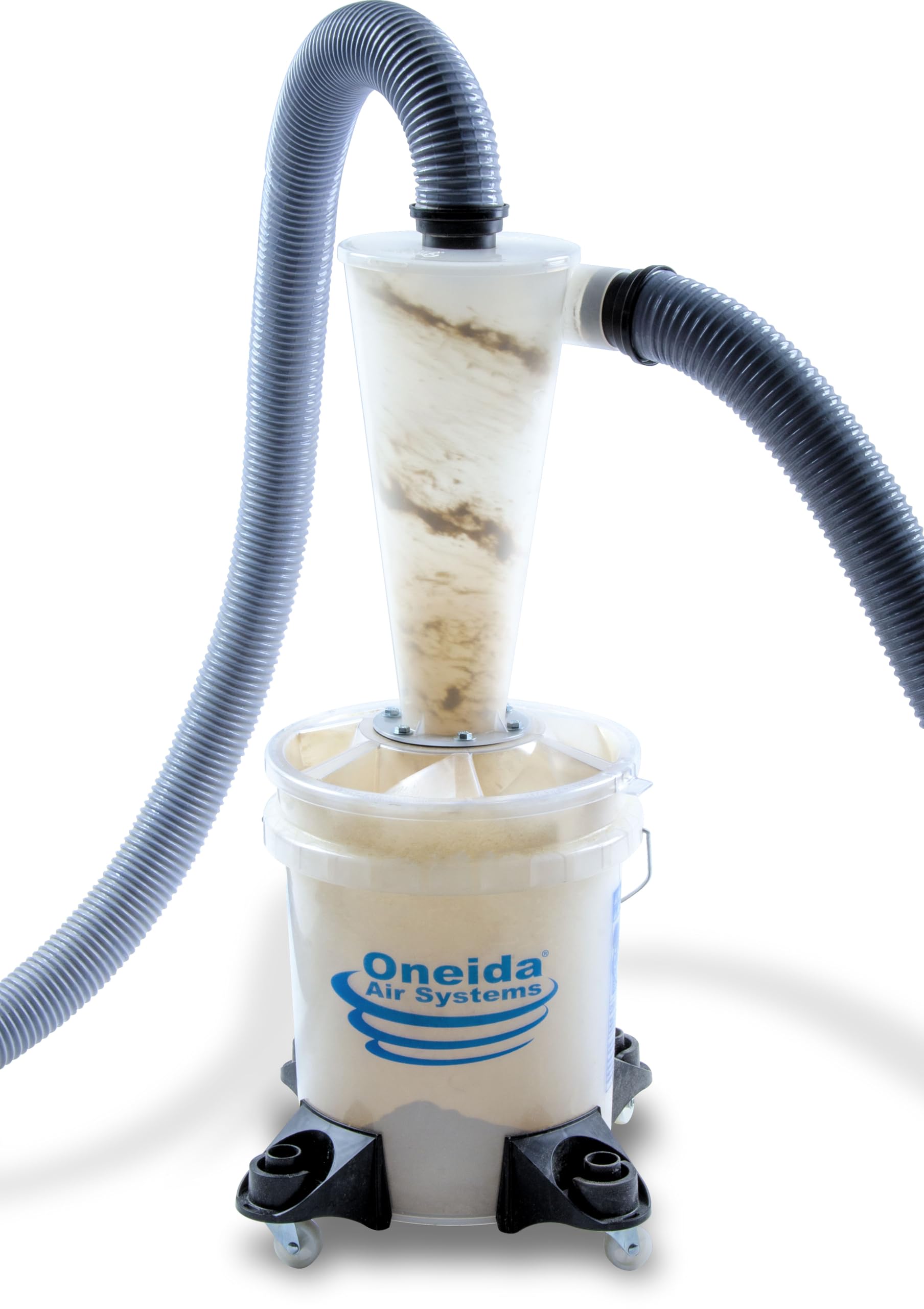 Kit Colector de Polvo Oneida Air Systems Transparente con Separador Ciclónico Portátil 2.5 Deluxe 5 Gal para Aspiradoras en Húmedo y Seco