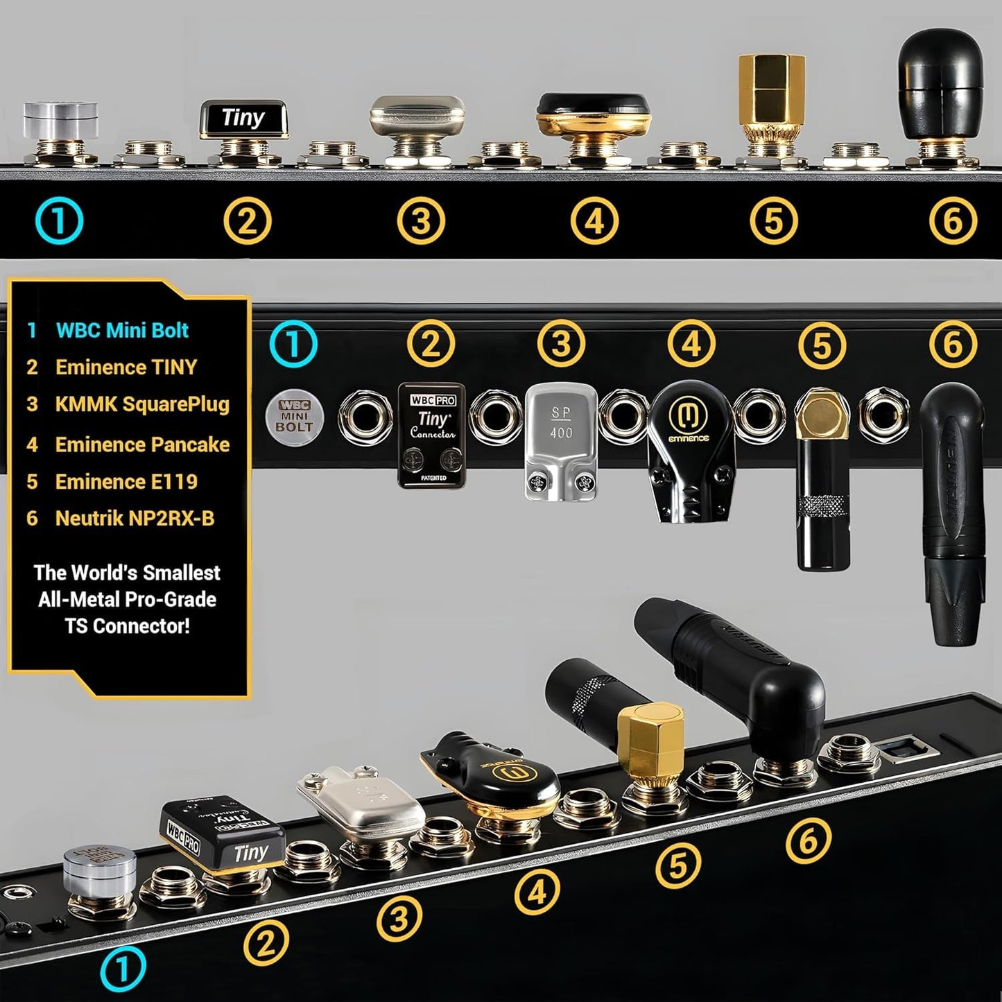 8 pies - WBC-PRO-PEDAL – 22 AWG - Baja capacitancia (18pF/pie) – Grado profesional – Basado en grafito - Cable de pedal, efectos, parche, instrumento de doble blindaje con enchufes TS de ángulo ultra