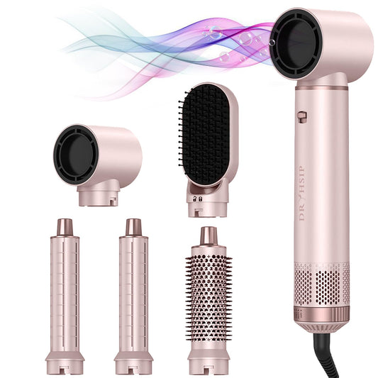 Cepillo De Aire Caliente AVENHO Negro 5 En 1 Con Tecnología De Iones Negativos Para Secar, Rizar Y Peinar