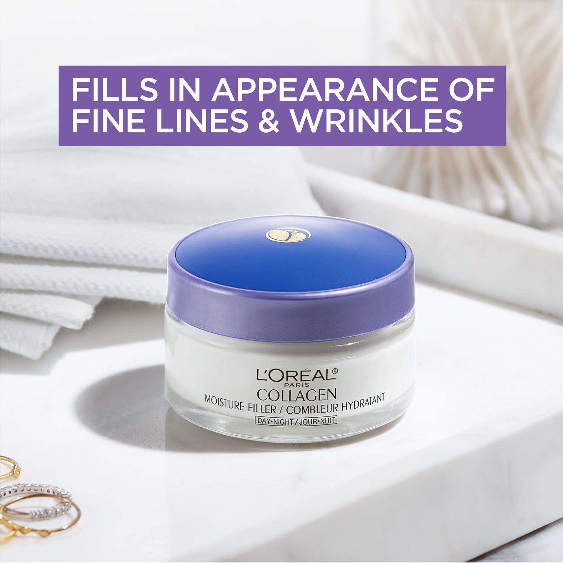 L’Oréal Paris Collagen Moisture Filler 3.4oz Crema - Hidratación - Elasticidad - Suavidad - Hecho en USA