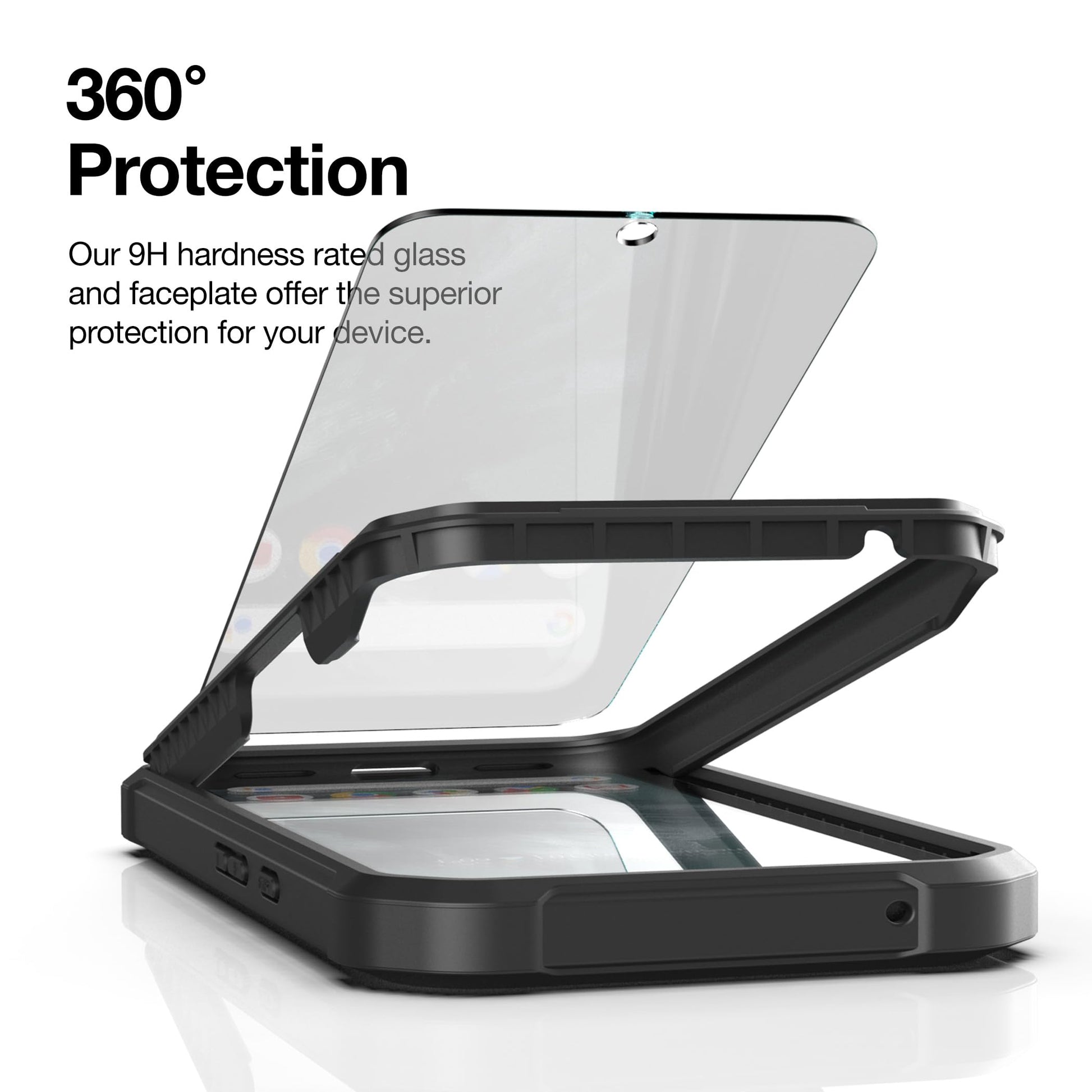 Funda protectora resistente para Samsung Galaxy A35 5G con clip para cinturón y protector de visualización (vidrio templado), color negro