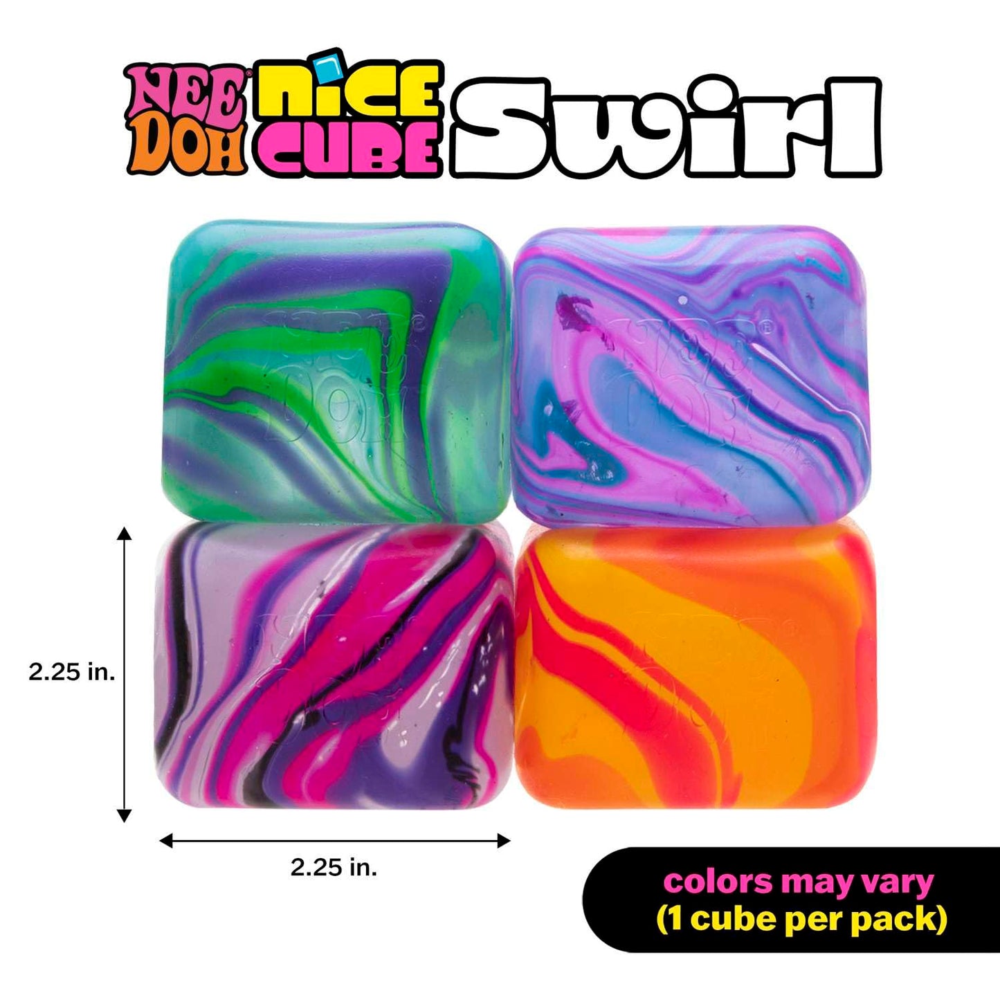 Schylling NeeDoh - Juguete sensorial con una Mezcla de Colores única y arremolinos, a Partir de 3 años, el Color Puede Variar; un cubeta por Paquete