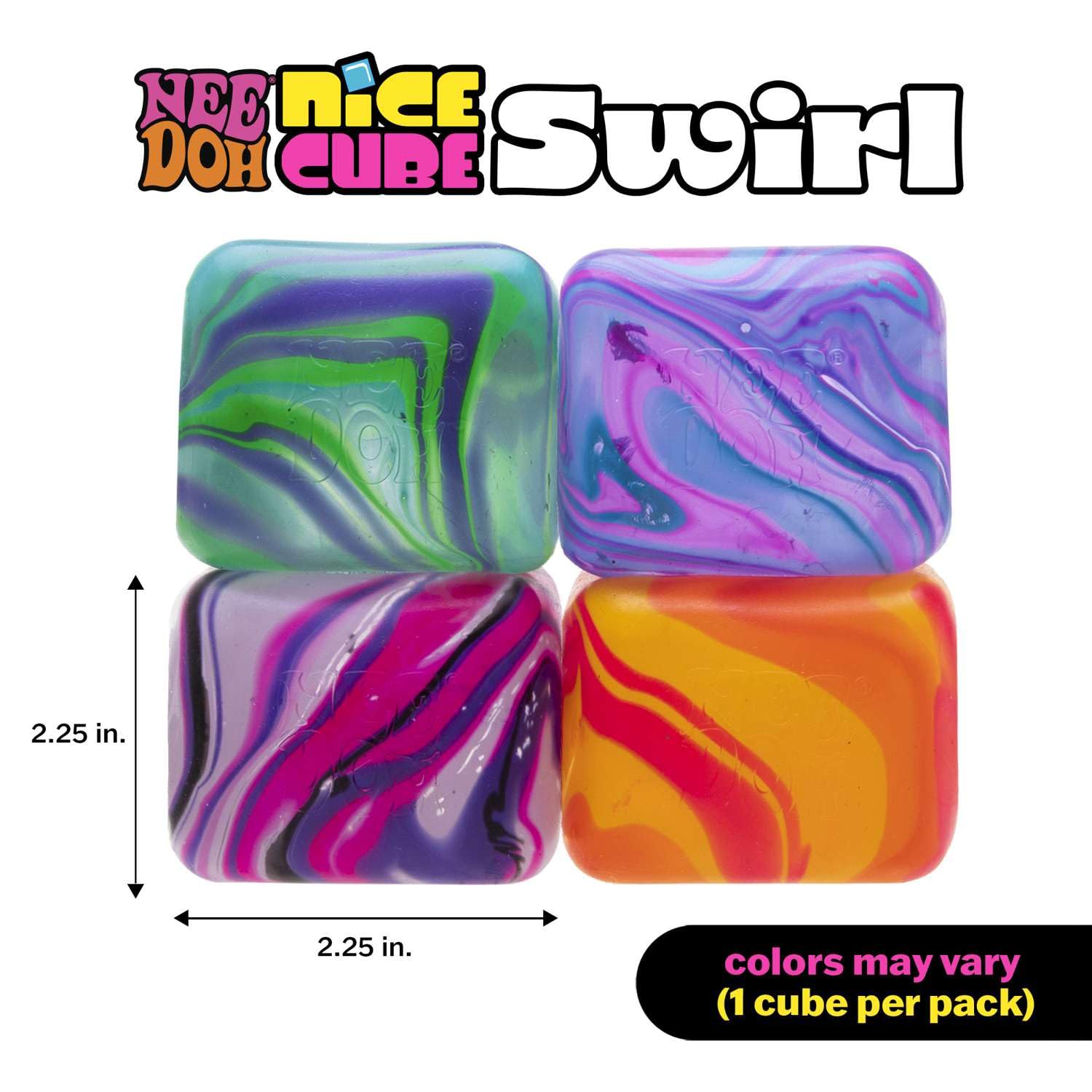 Schylling NeeDoh - Juguete sensorial con una Mezcla de Colores única y arremolinos, a Partir de 3 años, el Color Puede Variar; un cubeta por Paquete