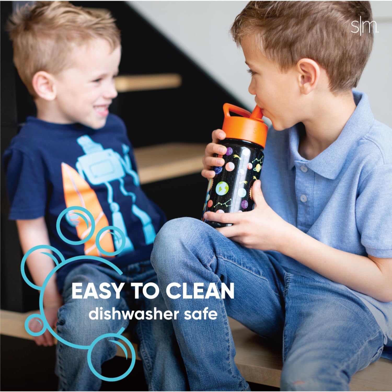 Botella de Agua Simple Modern Solar System con Tapa de Pajilla para Niños