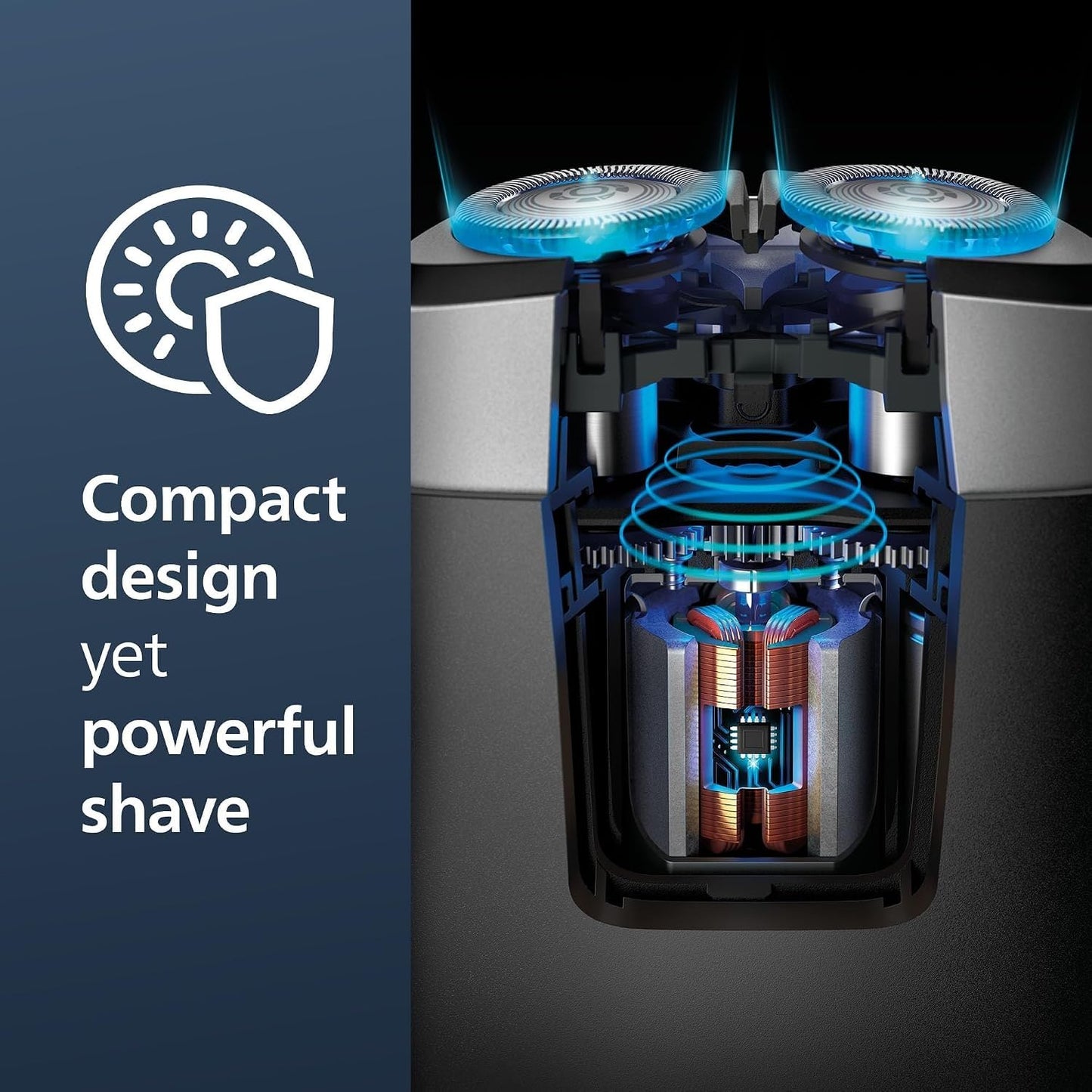 Philips - Afeitadora eléctrica portátil en seco y húmedo para viajes, sistema de cuchillas ComfortCut, cabezales de natación 3D, diseño compacto, batería potente, modelo PQ888/06