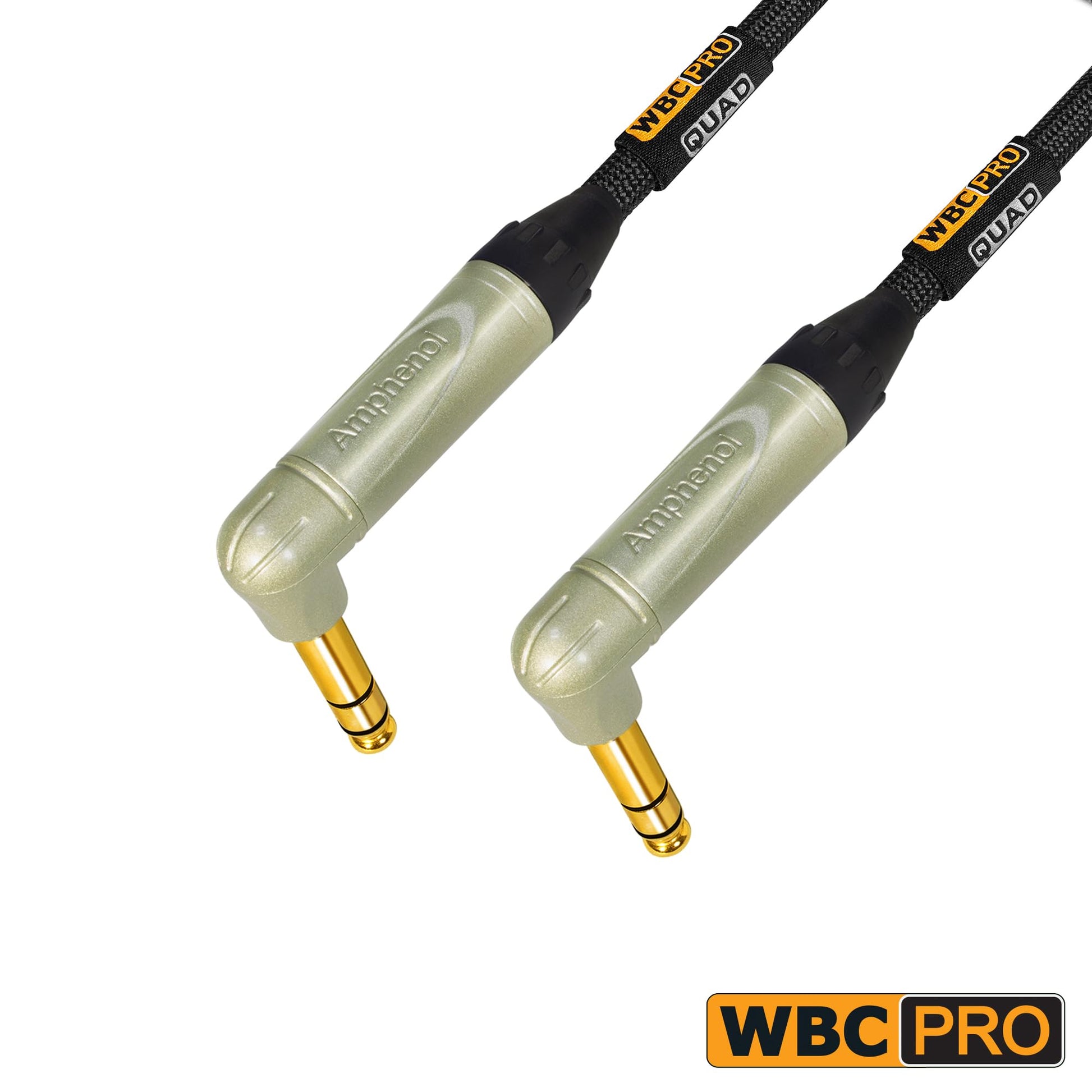 Cable Stereo Phone Plug WBC-PRO-Quad Negro Silencioso Ultra Flexible 35 Pies 2 Unidades