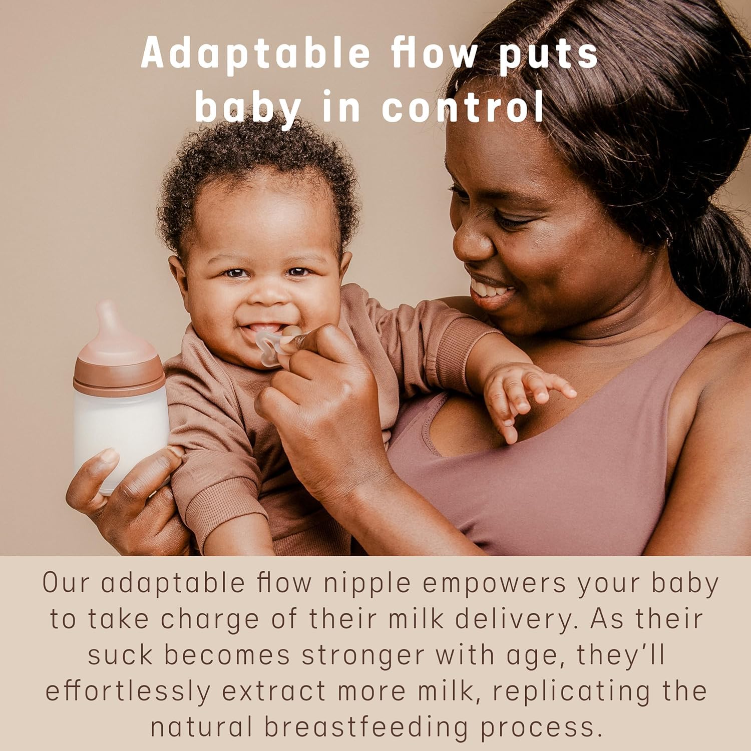 Biberón Anti Cólico Suavinex Zero Zero Medium Beige Flujo Adaptable Paquete de 4