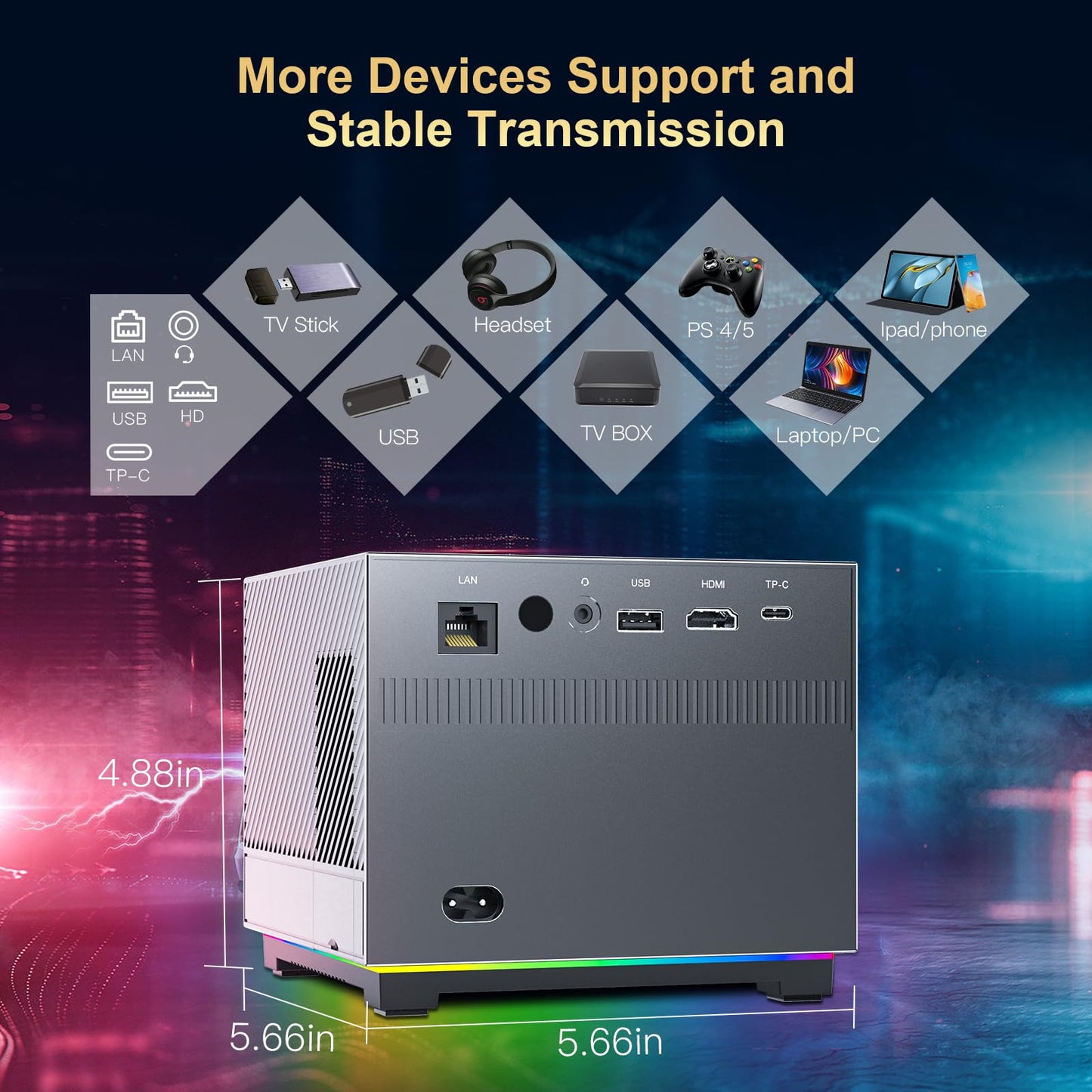 XNANO [Licencia de Netflix y AI Enfoque Eléctrico] Proyector 4K Compatible con Wi-Fi 6 y Bluetooth 5.0, Full HD 1080P para Cine en Casa con Asistente de Voz Inteligente y Corrección Trapezoidal 4D/4P