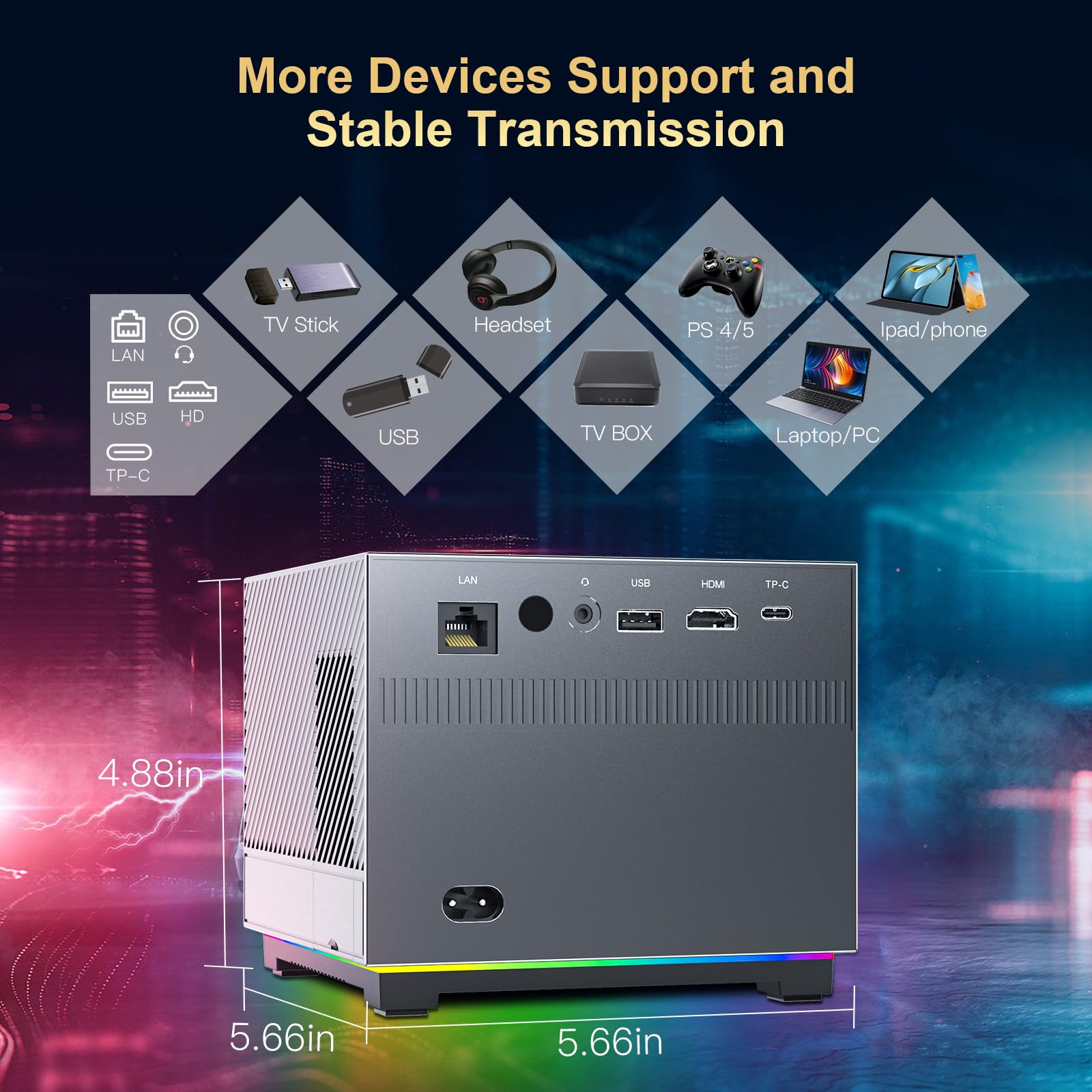 XNANO [Licencia de Netflix y AI Enfoque Eléctrico] Proyector 4K Compatible con Wi-Fi 6 y Bluetooth 5.0, Full HD 1080P para Cine en Casa con Asistente de Voz Inteligente y Corrección Trapezoidal 4D/4P
