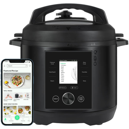CHEF iQ La olla a presión más inteligente del mundo de CHEF iQ, se combina con la aplicación a través de WiFi para comidas en una báscula integrada instantánea y liberación automática de vapor, multifuncional