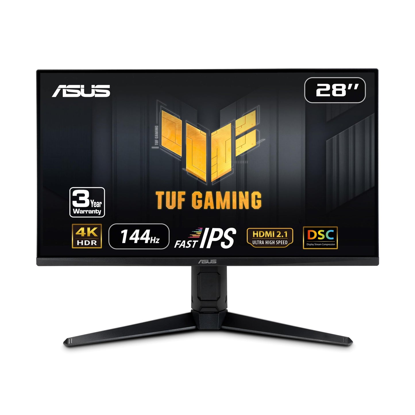 Asus Monitor gamer TUF Gaming VG28UQL1A HDMI 2.1: 4K UHD, 28", IPS rápido, 144Hz, 1ms GTG, compatible con NVIDIA G-Sync, AMD FreeSync Premium, DSC, ELMB Sync